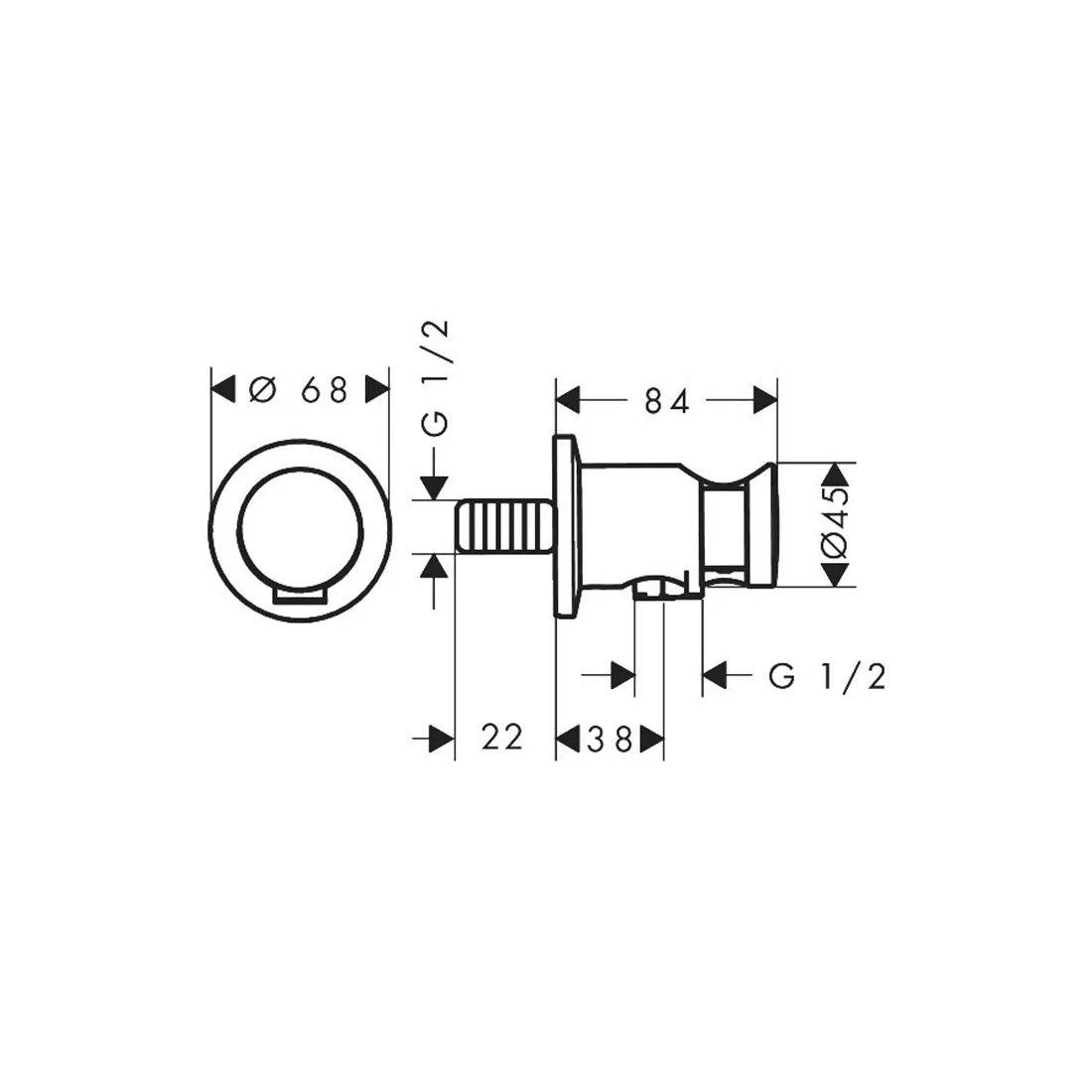 AXOR One Portereinheit, Rosette rund Bild 2