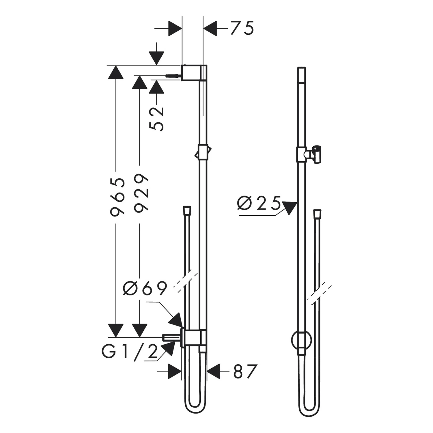 AXOR One Brausestange mit Wandanschluss Bild 2