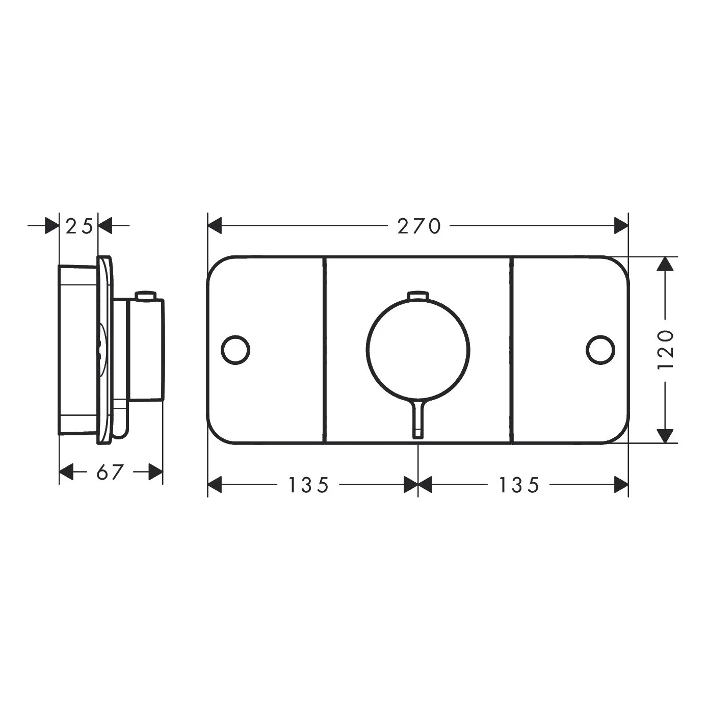 AXOR One Thermostatmodul Unterputz für 2 Verbraucher Bild 2