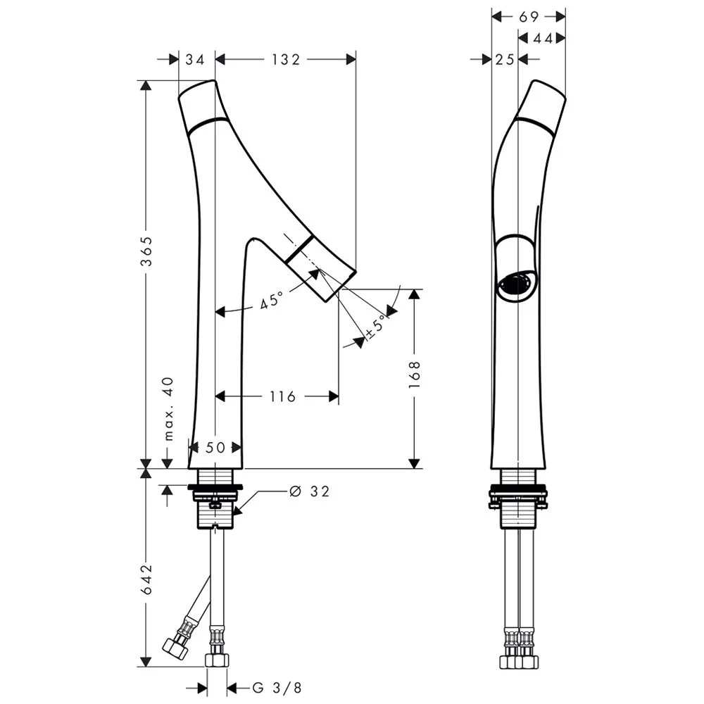 AXOR Starck Organic Zweigriff-Waschtischmischer 170 Bild 3
