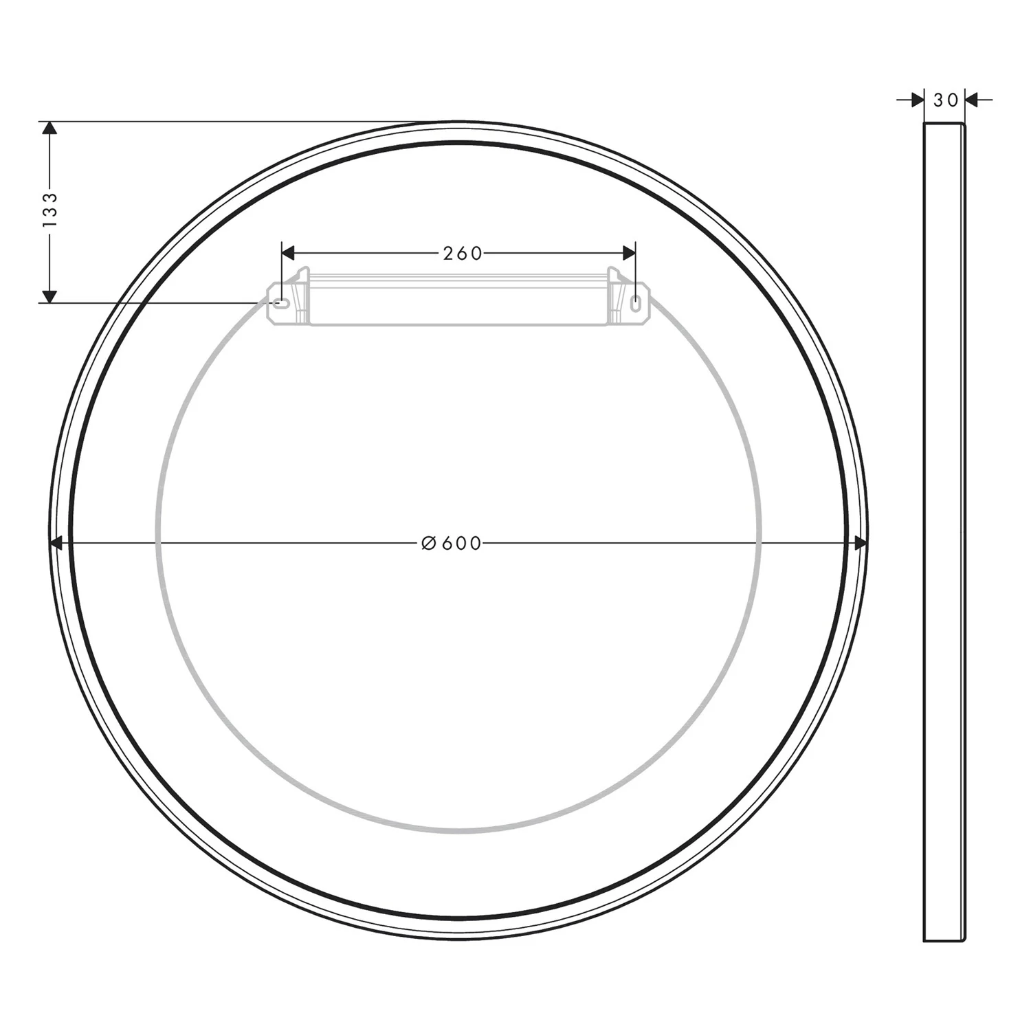 AXOR Universal Circular Wandspiegel in Mattweiß Bild 2