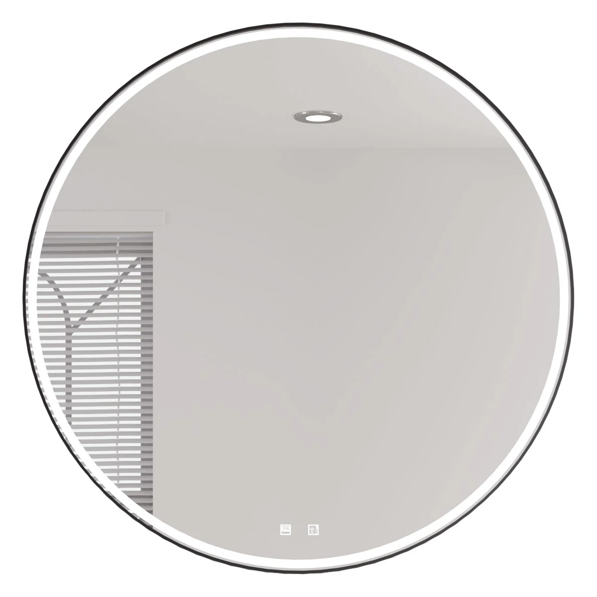 pianura Mia LED-Badspiegel 80 cm in Schwarz mit Spiegelheizung für behagliches Licht im Bad Bild 2