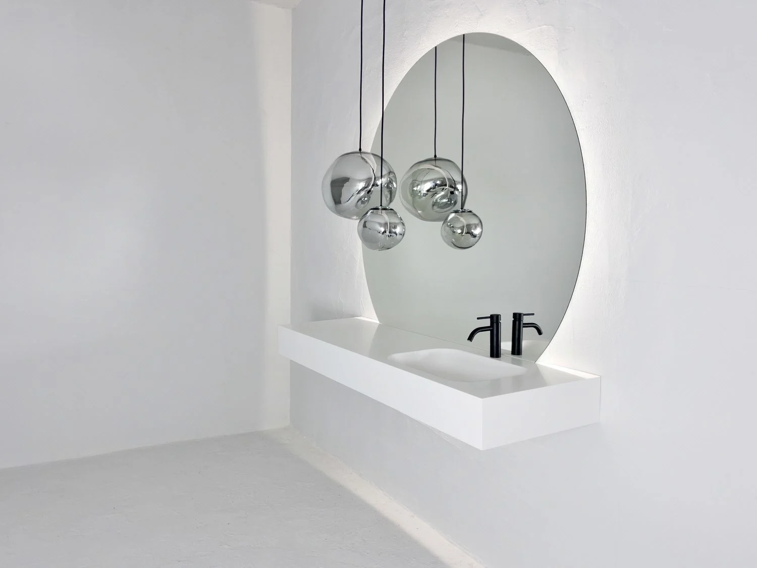 pianura Emilia Badmöbel Set 160 cm mit LED-Lichtspiegel, Becken rechts Bild 2