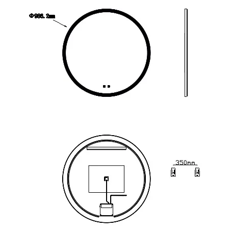 pianura Mia LED Badspiegel mit Spiegelheizung und einer Breite von 100 cm Bild 5