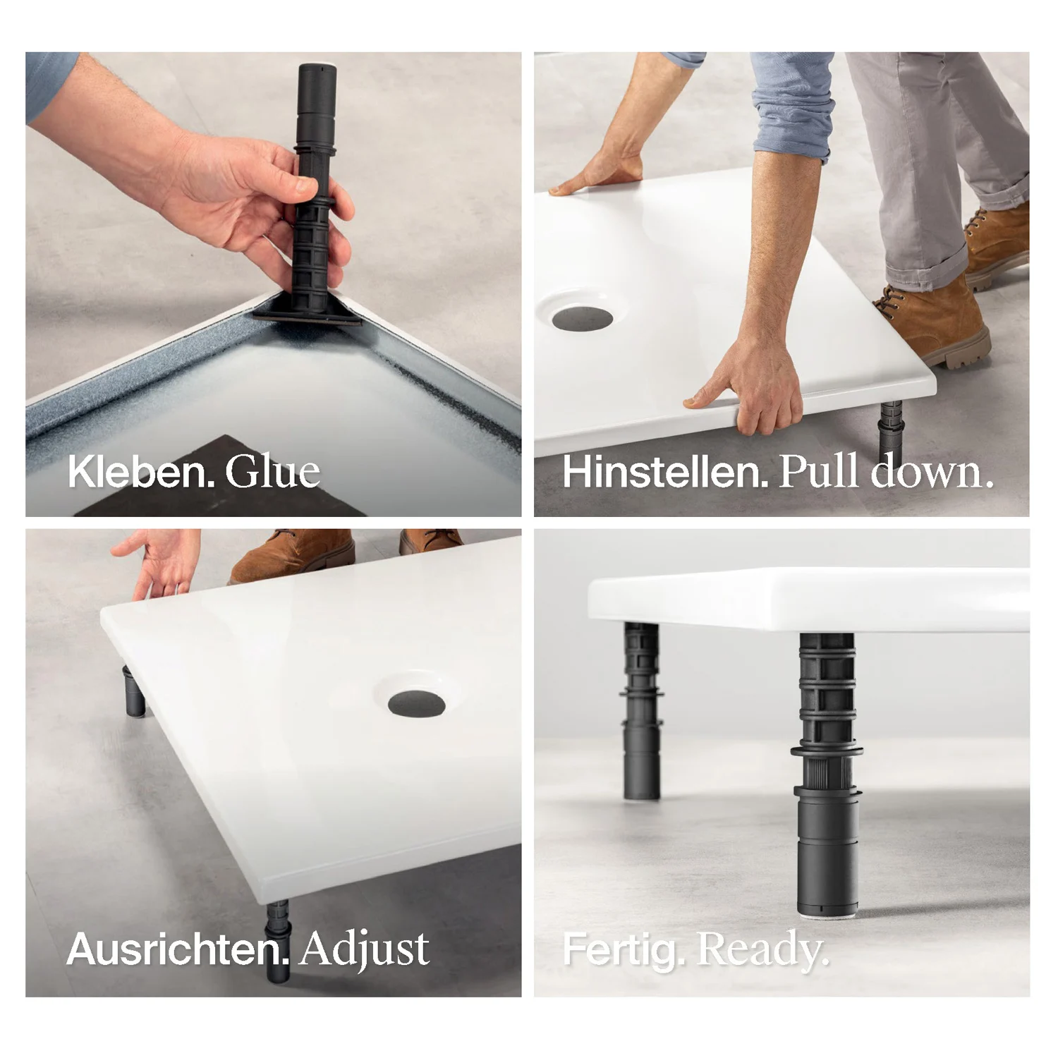 BetteLevel Montagefüße für Duschwannen mit beiden Seitenlängen > 90 cm Bild 3