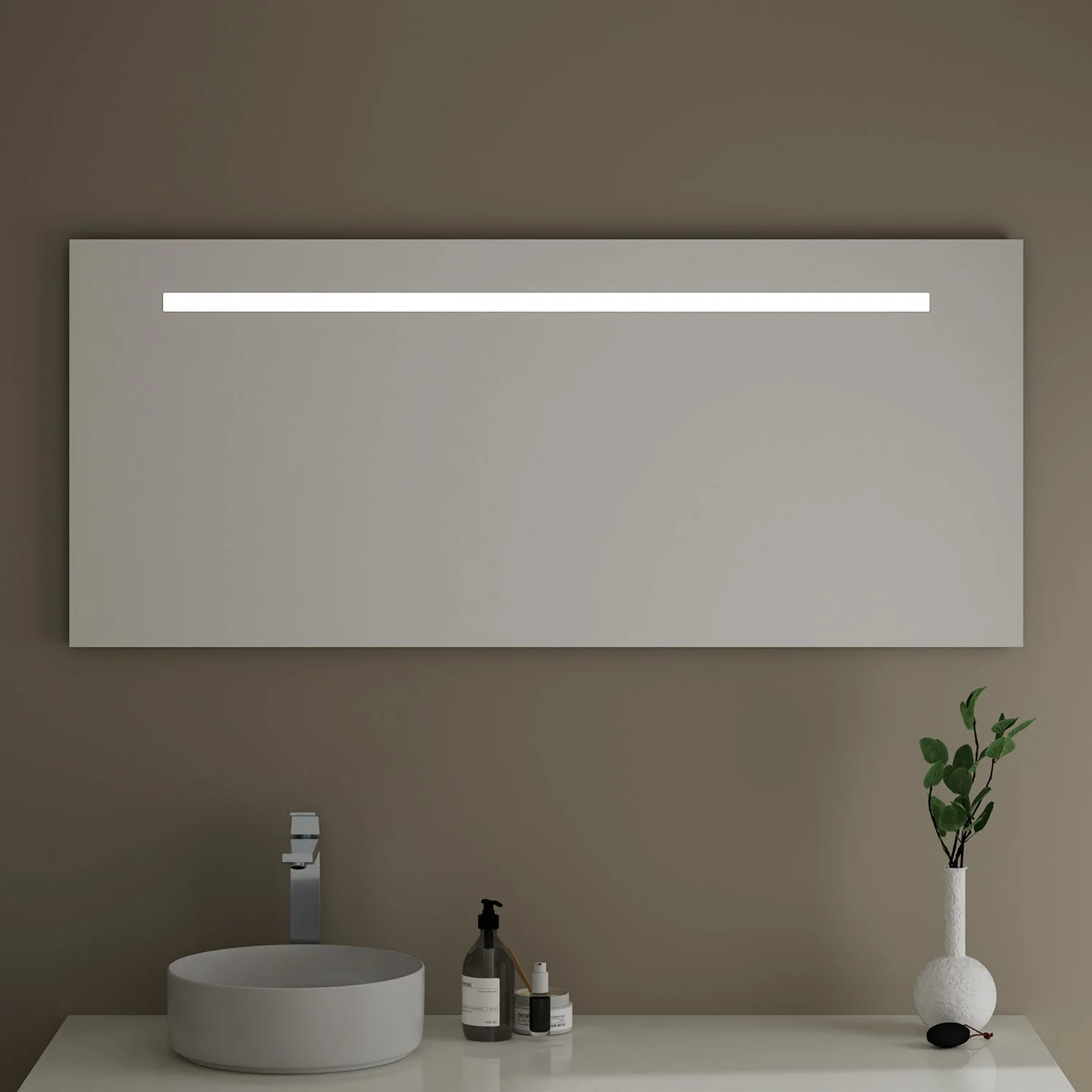 Prostokątne lustro z oświetleniem LED w łazience, Burgbad