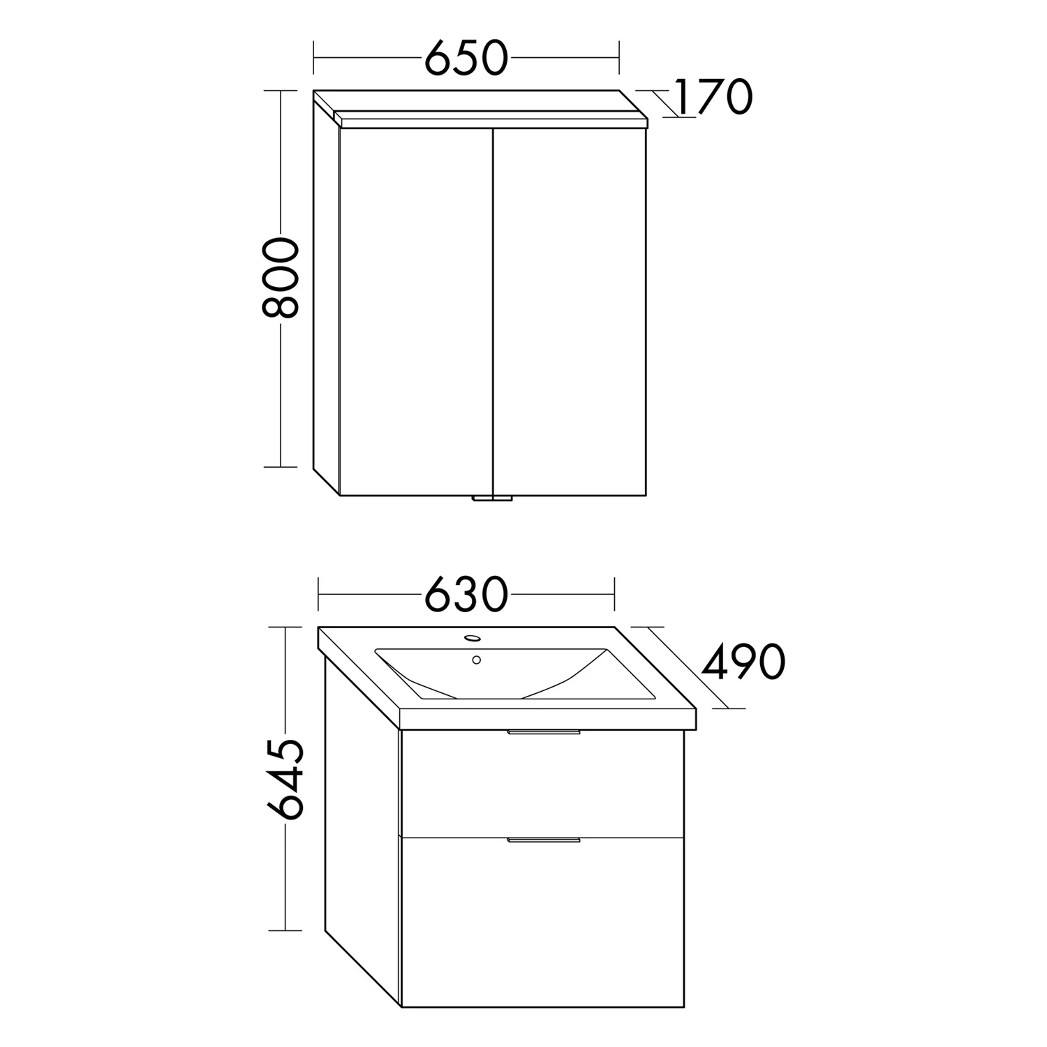 burgbad Eqio Möbelkombination inkl. Keramik-Waschtisch 65 cm, mit Griffleiste G0251 Bild 2