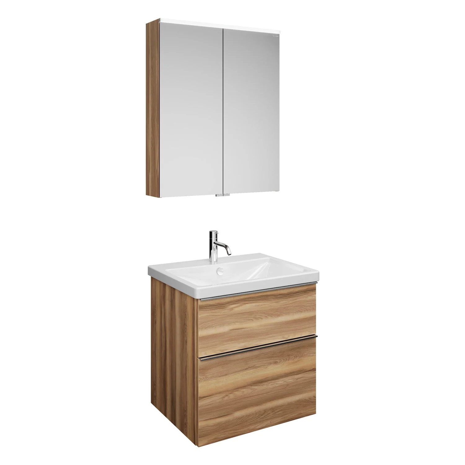 burgbad Eqio Möbelkombination inkl. Keramik-Waschtisch 65 cm, mit Griffleiste G0251