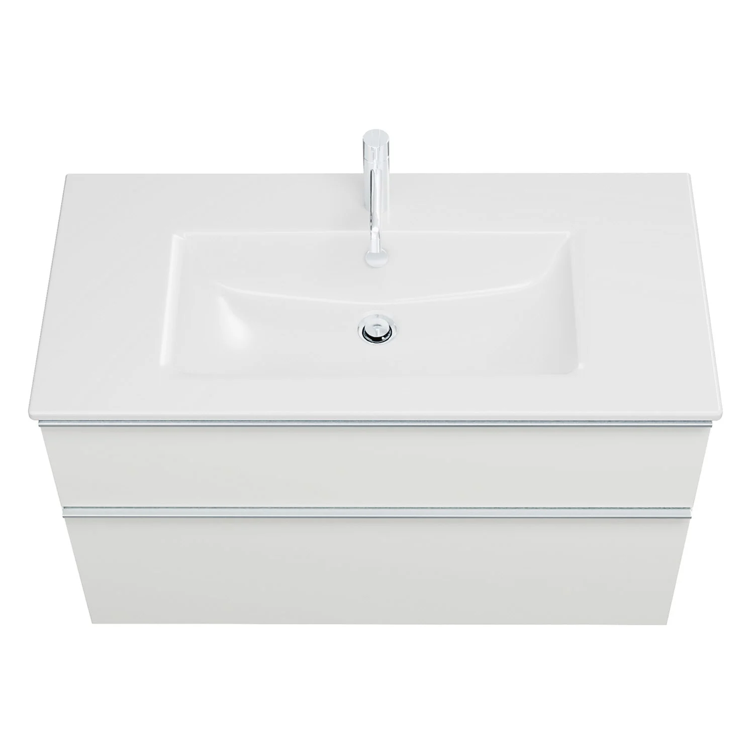 burgbad Eqio Waschtischkombination mit Keramik-Waschtisch Slim, 102 cm, mit Griffleiste G0251 Bild 3