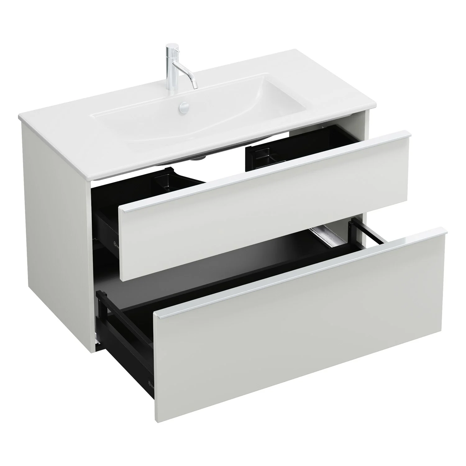 burgbad Eqio Waschtischkombination mit Keramik-Waschtisch Slim, 102 cm, mit Griffleiste G0251 Bild 5