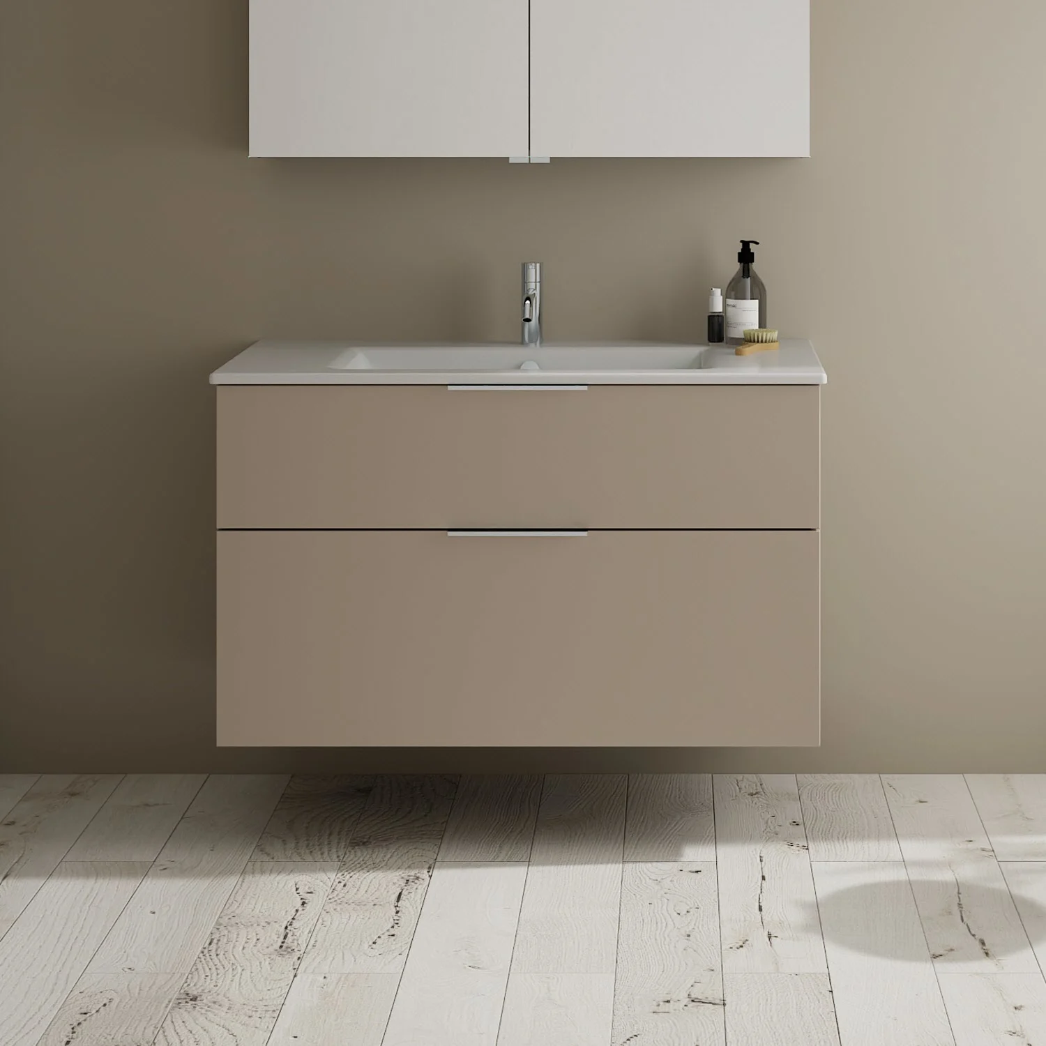 Kombinacja umywalki z powierzchnią ceramiczną w łazience, Burgbad