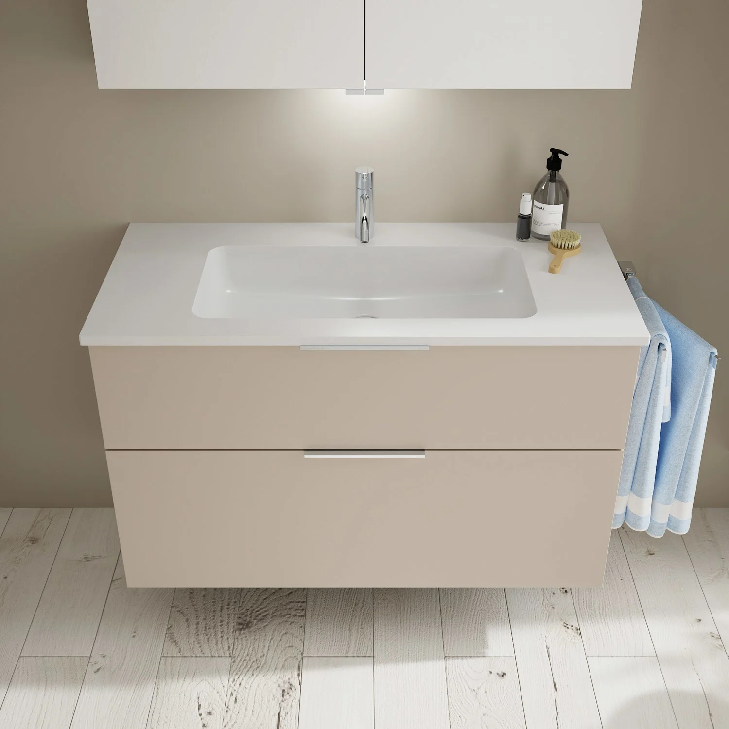 burgbad Eqio Waschtischkombination mit Mineralguss-Waschtisch, 102 cm, mit Griff G0146 Bild 6