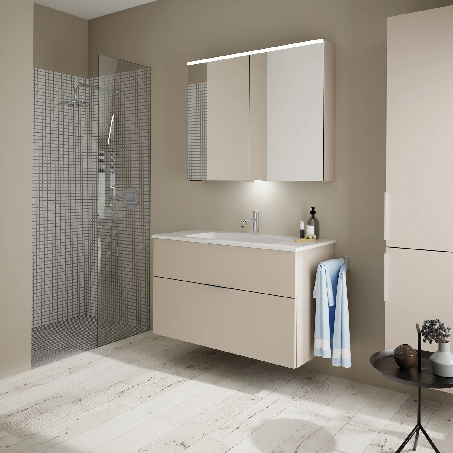 burgbad Eqio Waschtischkombination mit Mineralguss-Waschtisch, 102 cm, mit Griff G0146 Bild 7