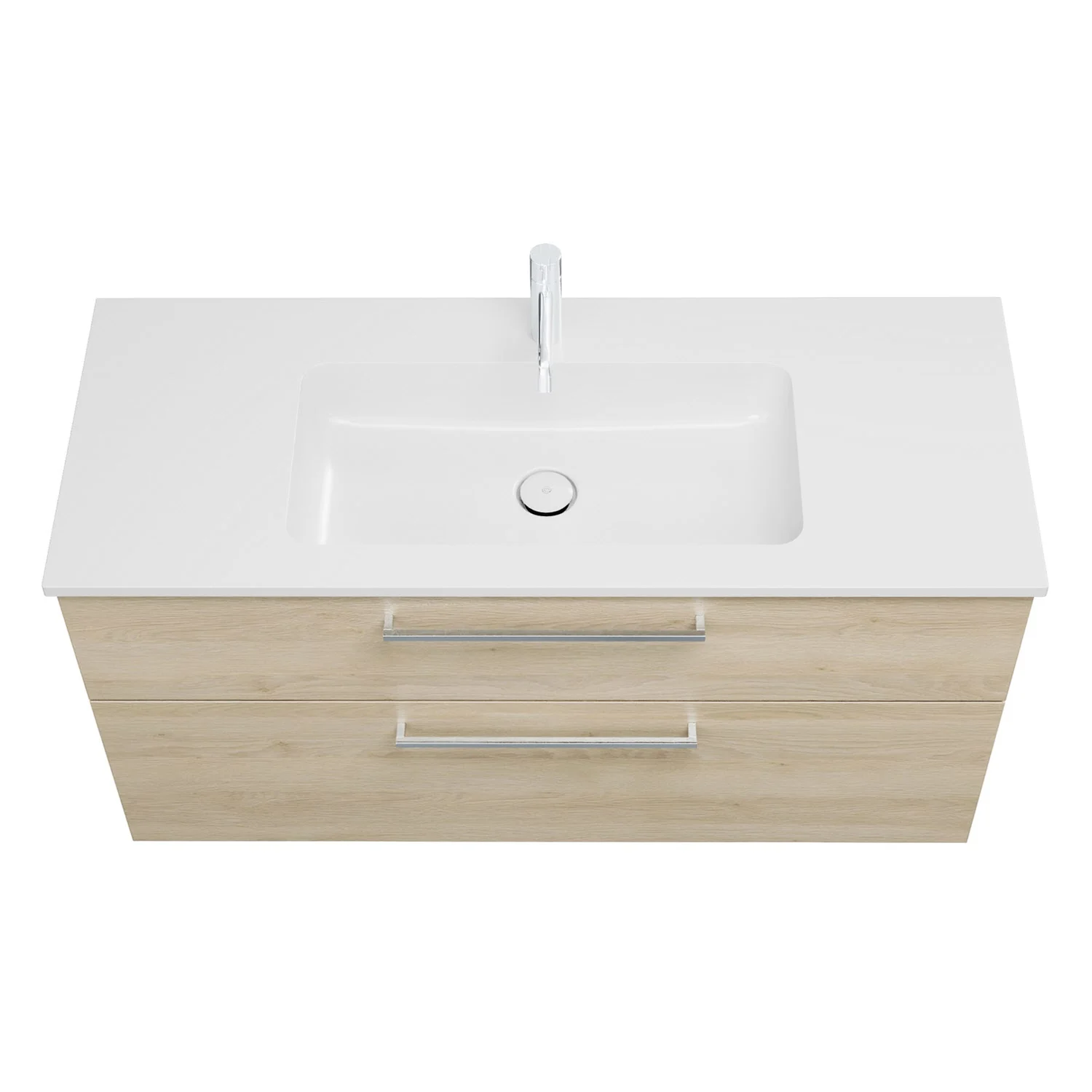 burgbad Eqio Waschtischkombination mit Mineralguss-Waschtisch, 122 cm, mit Stangengriff P95 Bild 3