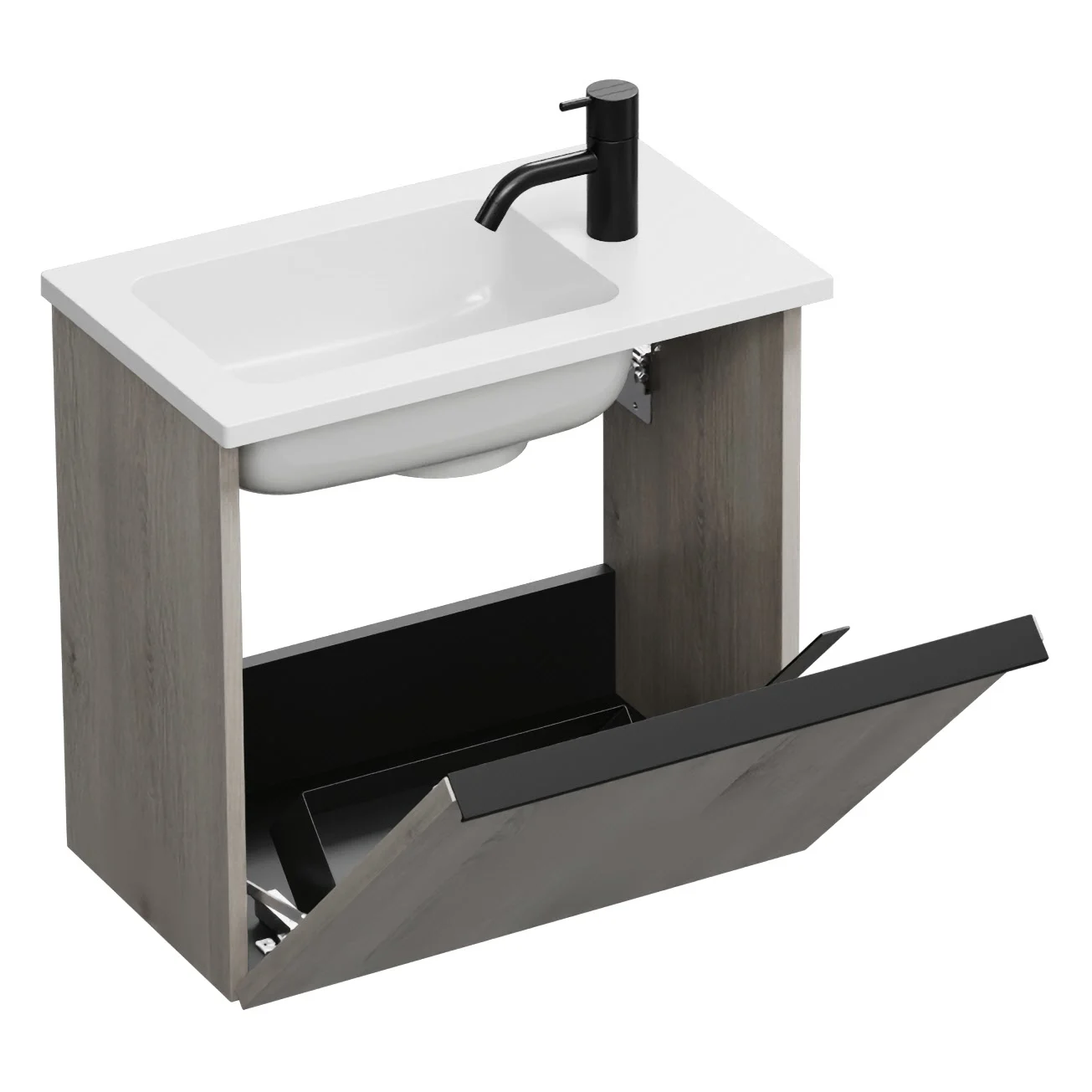 burgbad Eqio Waschtischkombination mit Mineralguss-Waschtisch, 52 cm, mit Griffleiste G0252 Bild 5