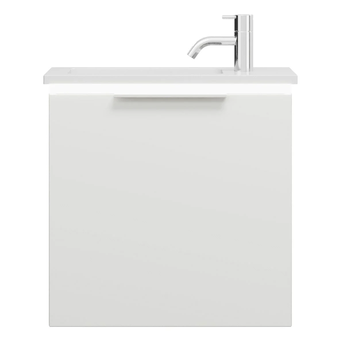 burgbad Eqio Waschtischkombination mit Mineralguss-Waschtisch und LED-Beleuchtung, 52 cm, mit Griff G0146 Bild 2
