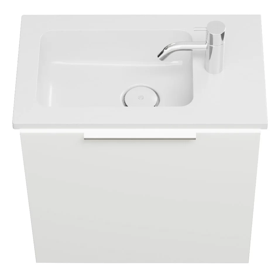 burgbad Eqio Waschtischkombination mit Mineralguss-Waschtisch und LED-Beleuchtung, 52 cm, mit Griff G0146 Bild 3