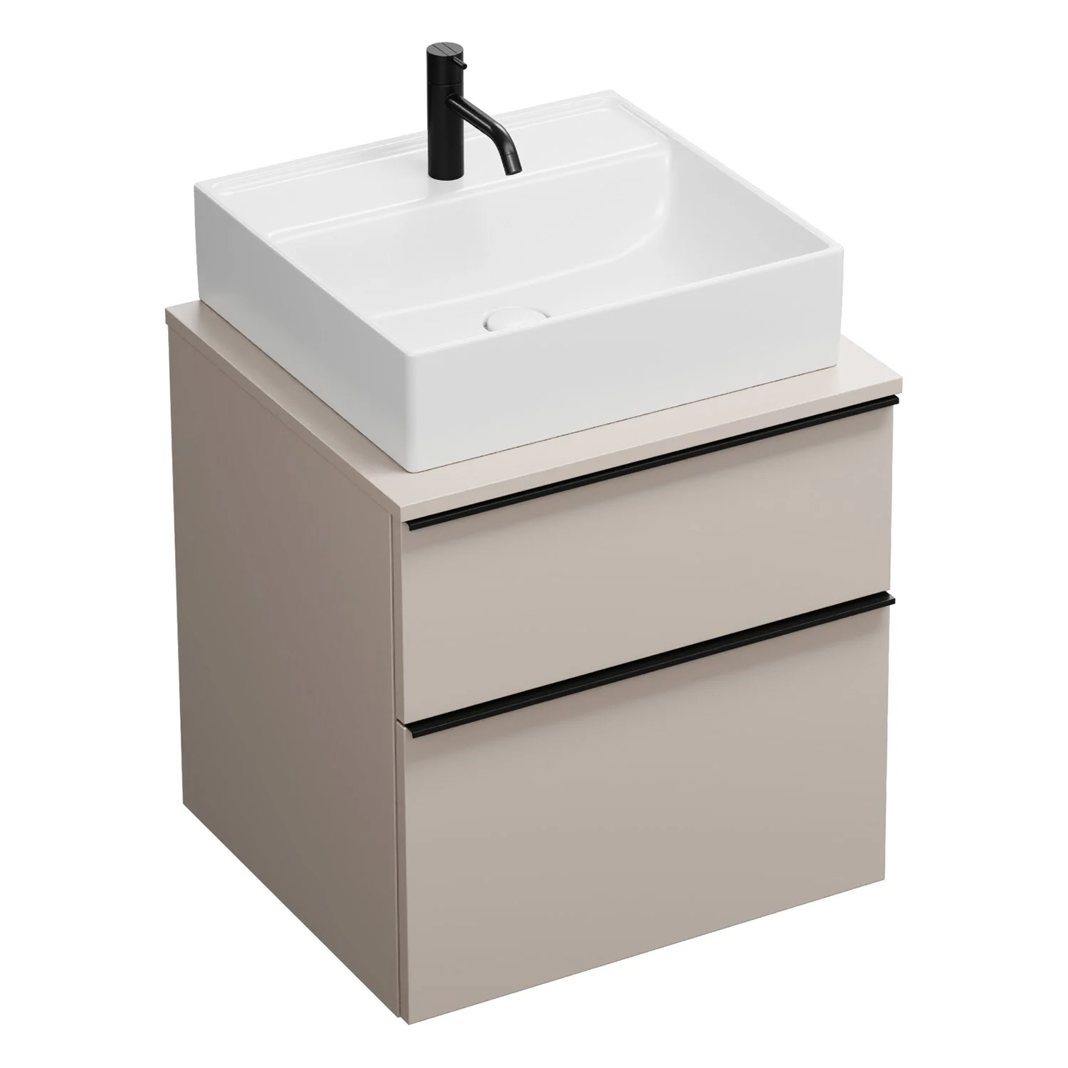 burgbad Eqio Waschtischunterschrank mit Konsolenplatte 60 cm, mit Griffleiste G0252