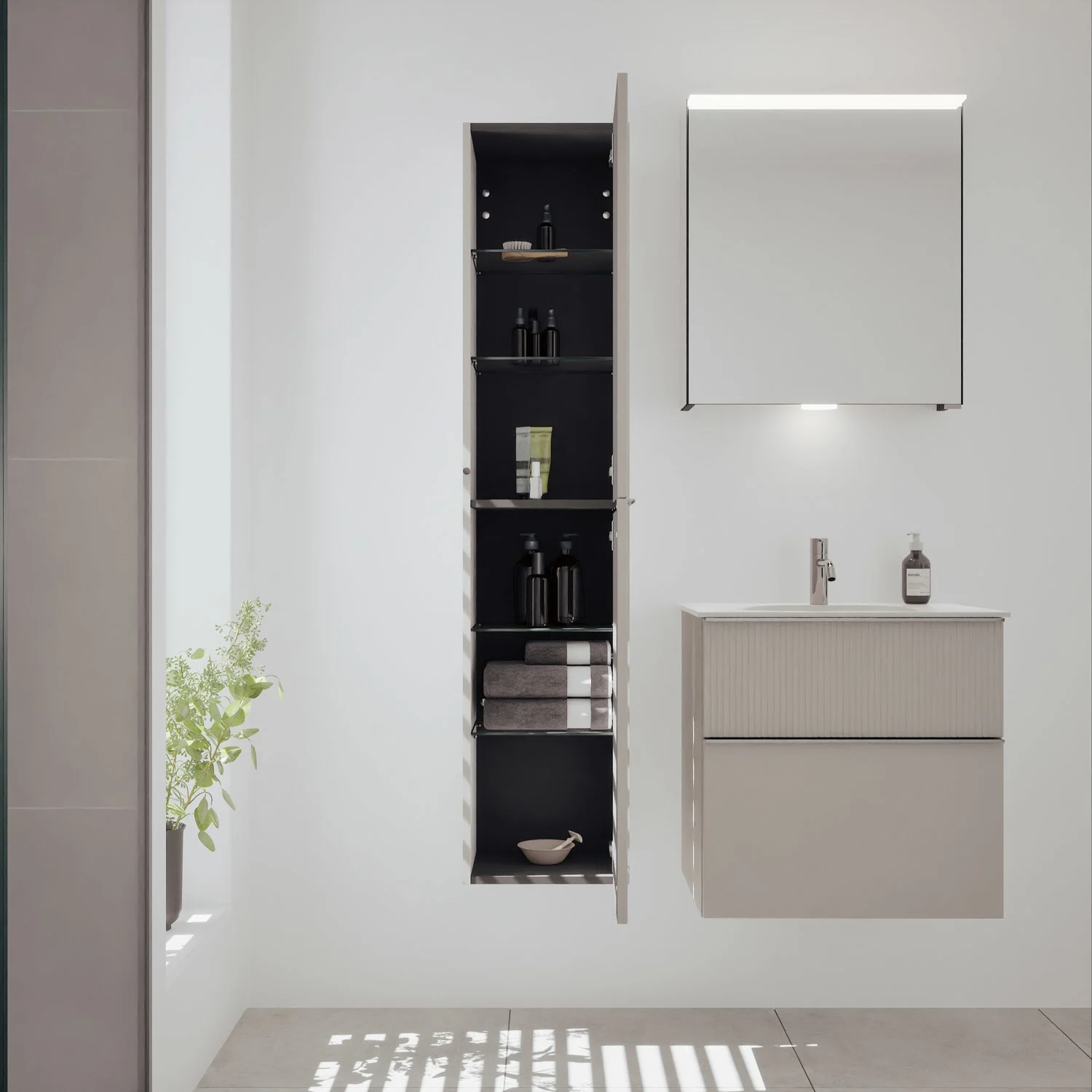 burgbad Fiumo 2.0 Hochschrank 35 x 32 x 160 cm mit Griff G0146 Bild 2