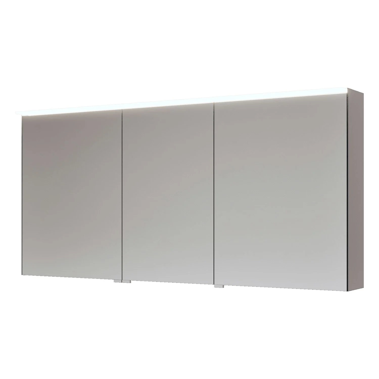 burgbad Fiumo 2.0 Szafka łazienkowa z lustrem 140,6 cm z lampką LED do montażu nad szafką, 3 drzwi lustrzane