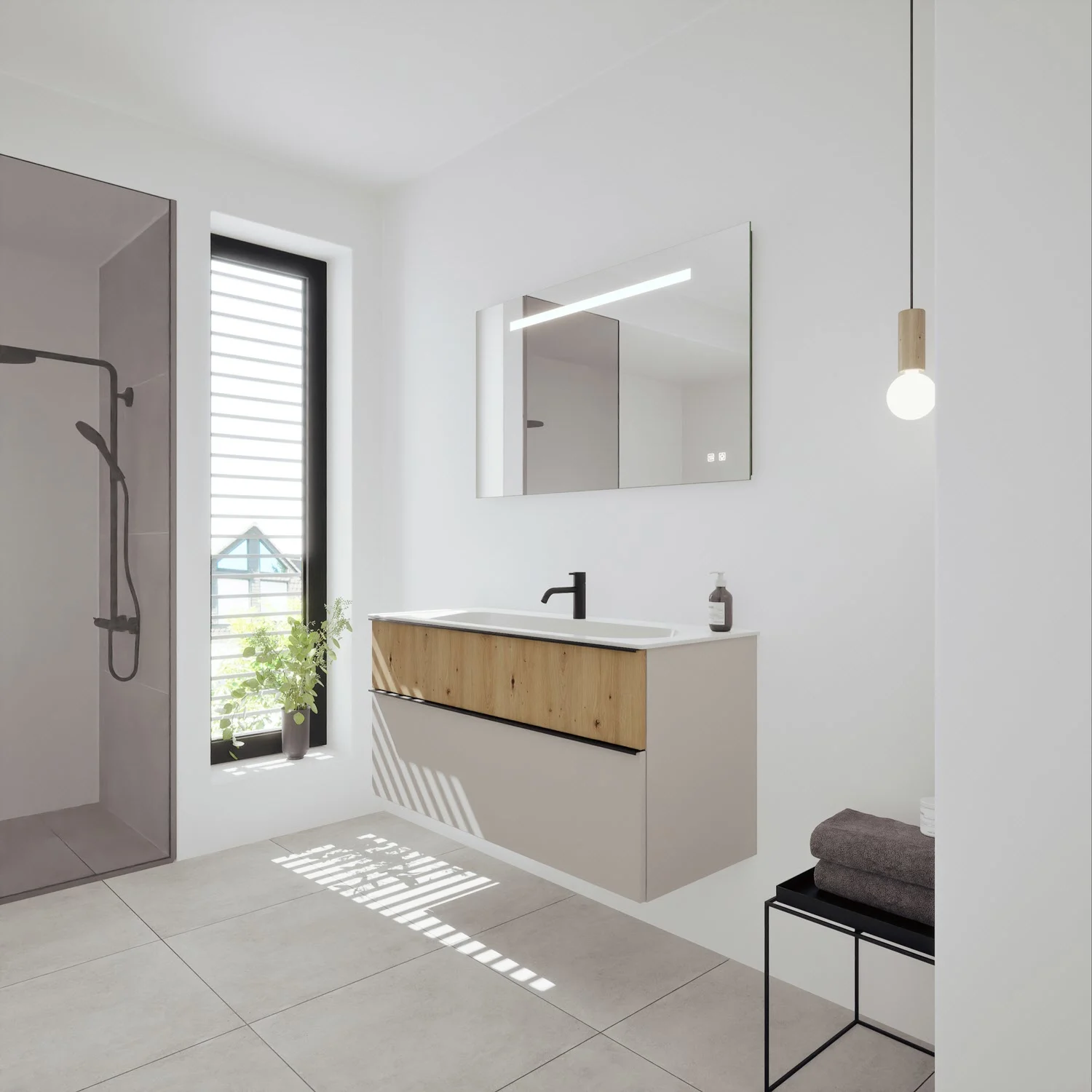 burgbad Fiumo 2.0 Mineralguss-Waschtisch mit Waschtischunterschrank 122 cm, mit Griff G0200 Bild 7