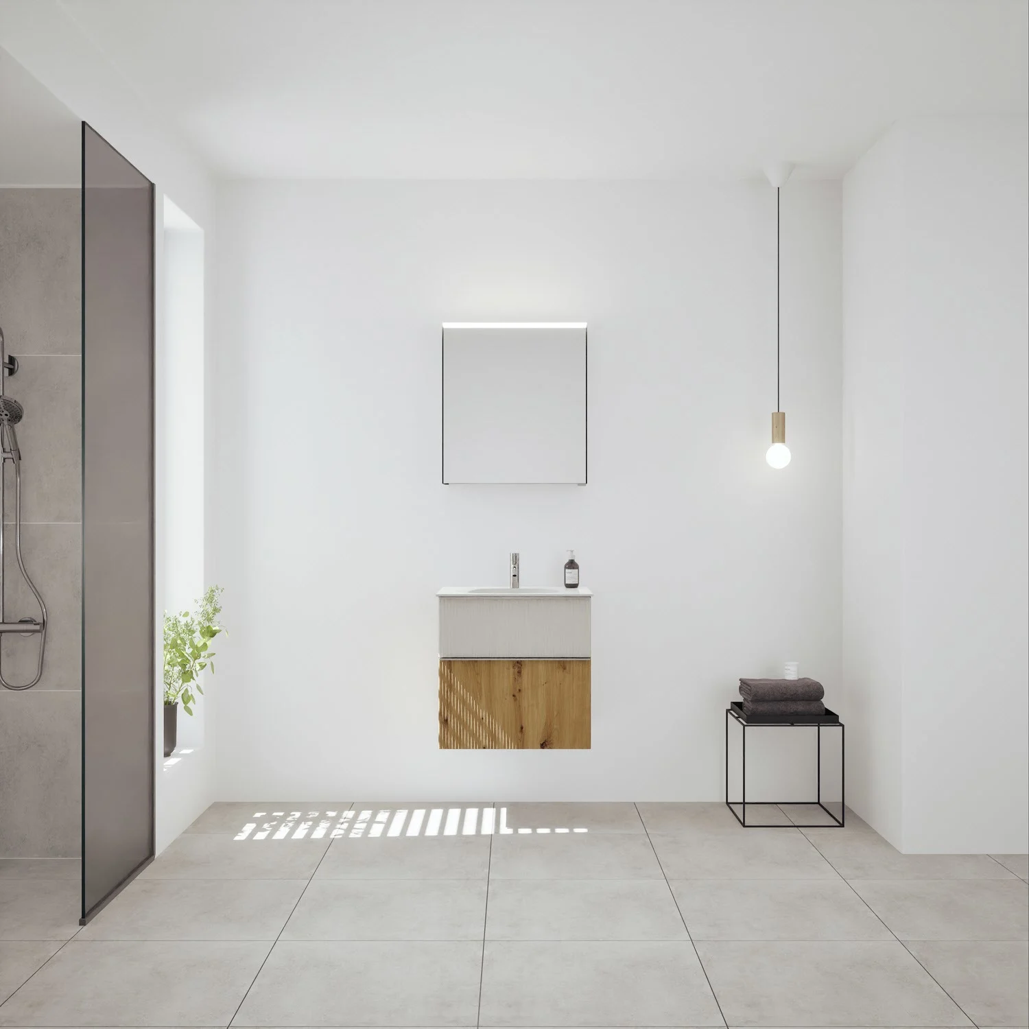Umywalka z odlewu mineralnego burgbad Fiumo 2.0 z szafką podumywalkową 62 cm, z uchwytem G0146 Zdjęcie 7