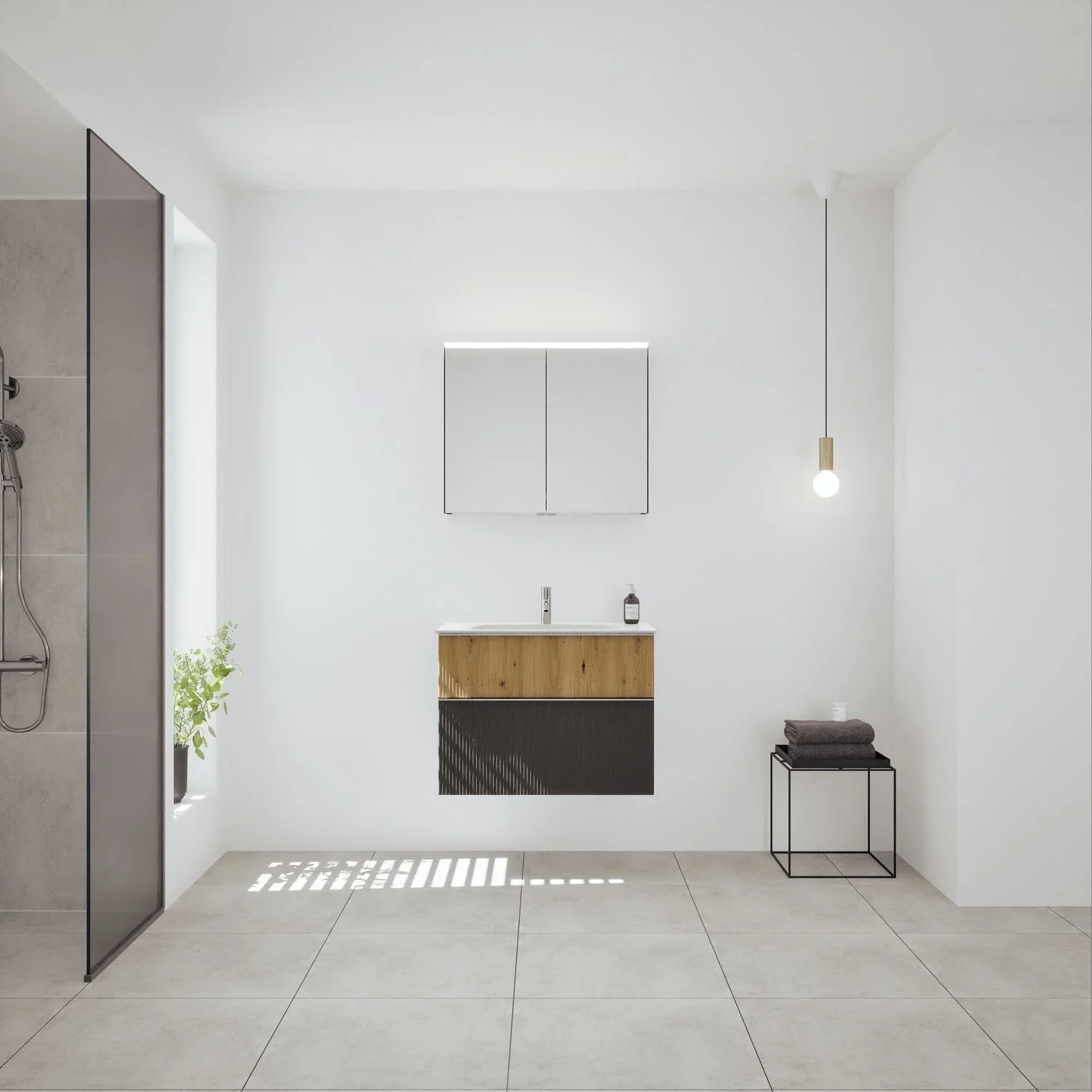 Umywalka z odlewu mineralnego burgbad Fiumo 2.0 z szafką podumywalkową 82 cm, z uchwytem G0146 Zdjęcie 8