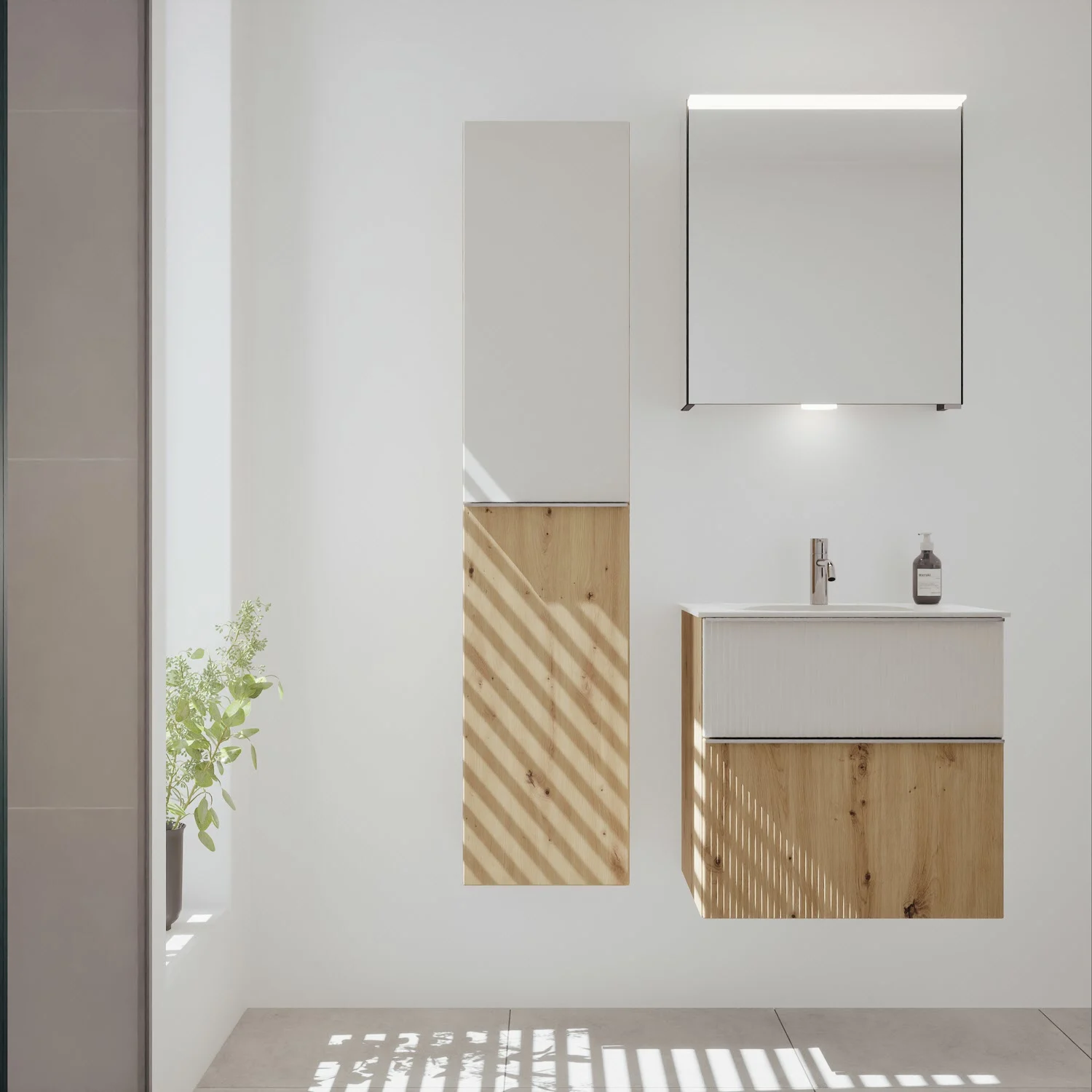 Umywalka z odlewu mineralnego burgbad Fiumo 2.0 z szafką podumywalkową 62 cm, z uchwytem G0146 Zdjęcie 6