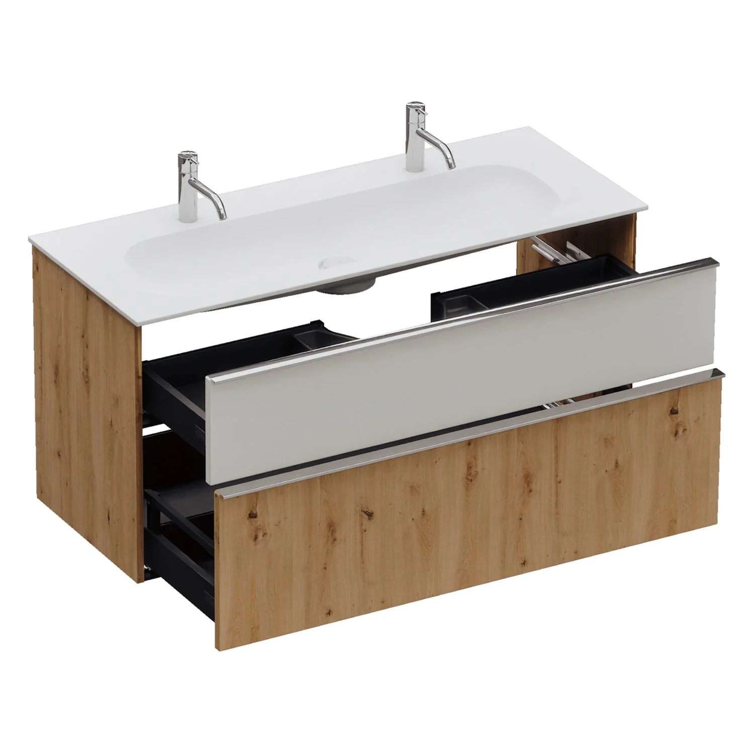 burgbad Fiumo 2.0 Mineralguss-Waschtisch mit Waschtischunterschrank 122 cm, mit Griff G0146 Bild 9