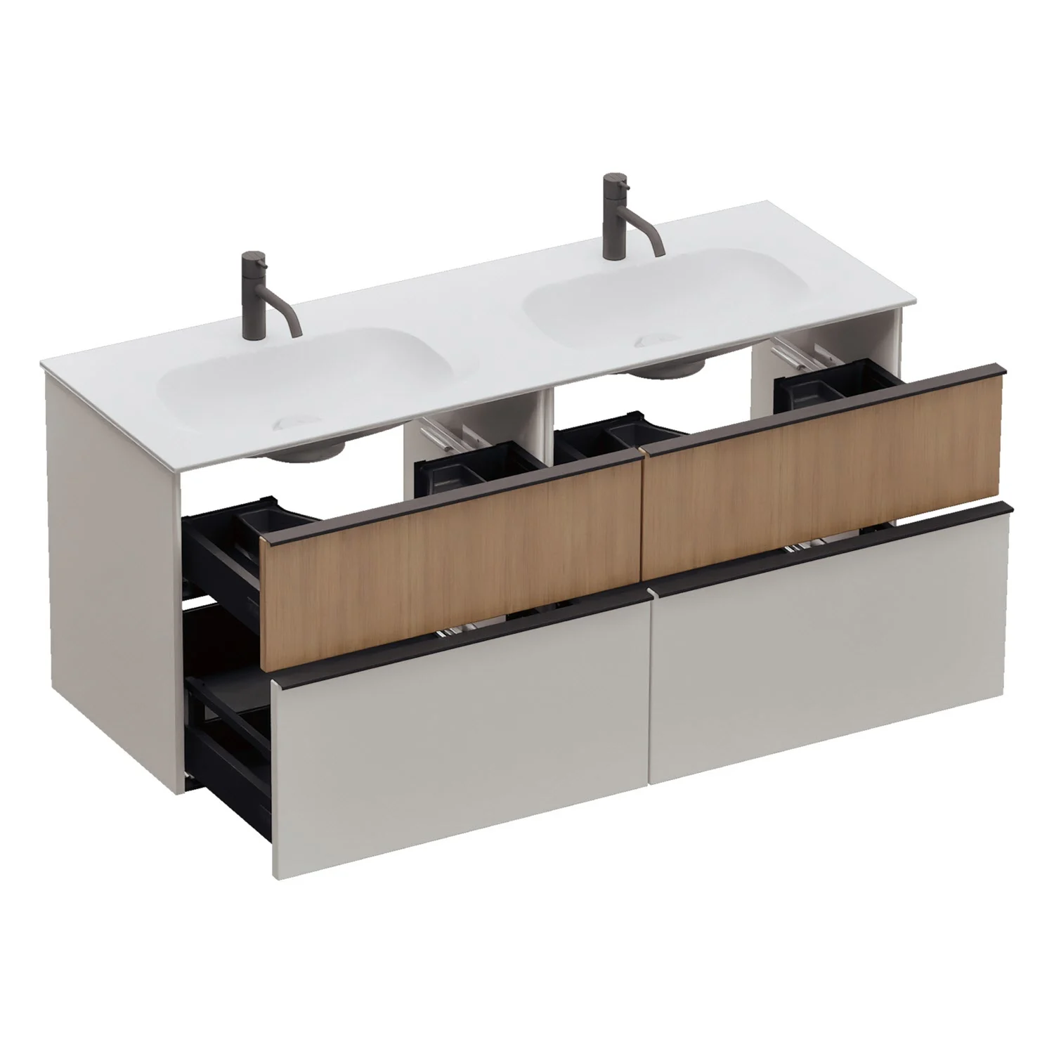 burgbad Fiumo 2.0 umywalka z odlewu mineralnego z szafką podumywalkową 142 cm, z uchwytem G0200 Zdjęcie 3