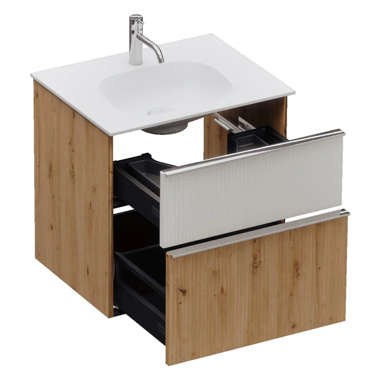 Umywalka z odlewu mineralnego burgbad Fiumo 2.0 z szafką podumywalkową 62 cm, z uchwytem G0146 Zdjęcie 8