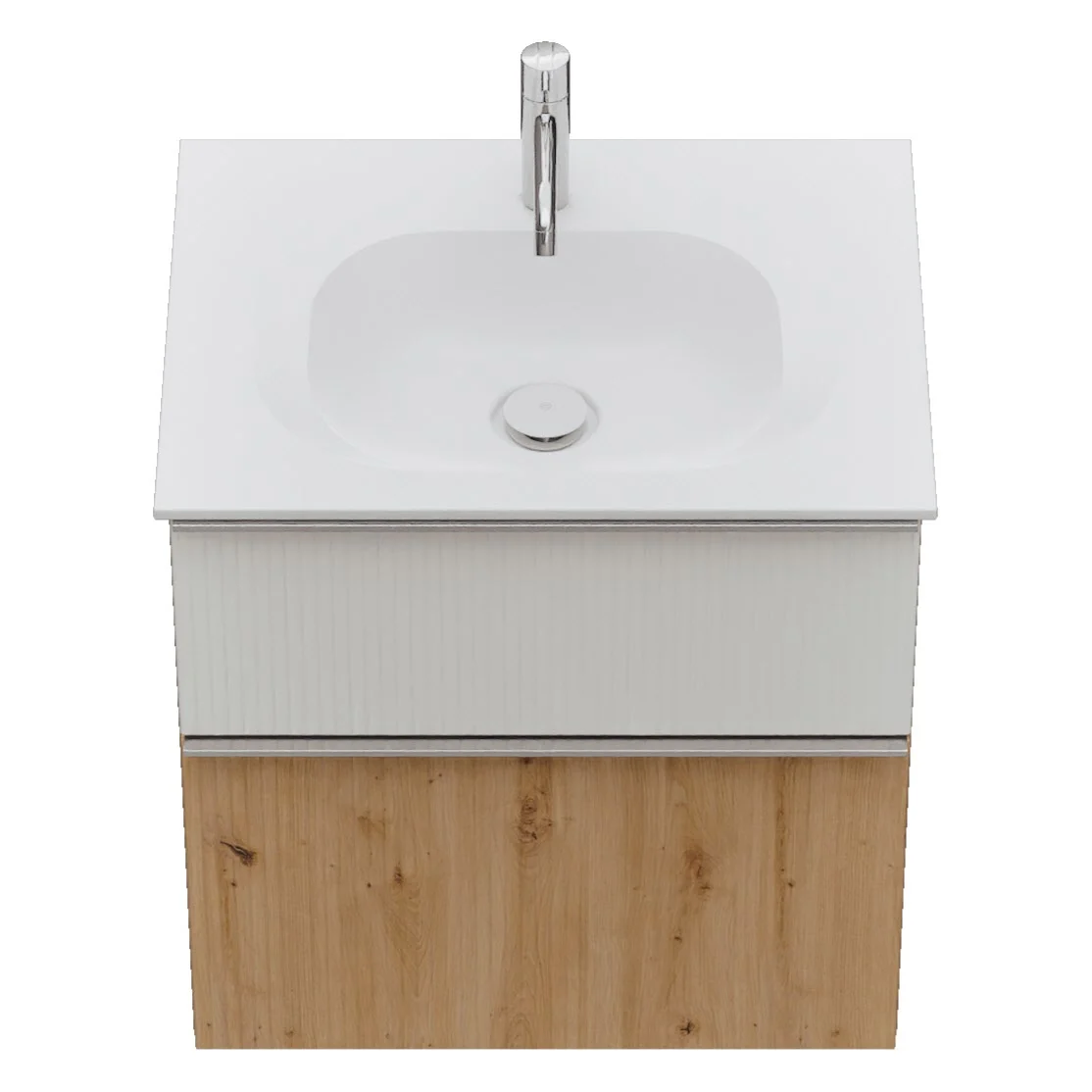 Umywalka z odlewu mineralnego burgbad Fiumo 2.0 z szafką podumywalkową 62 cm, z uchwytem G0146 Zdjęcie 9