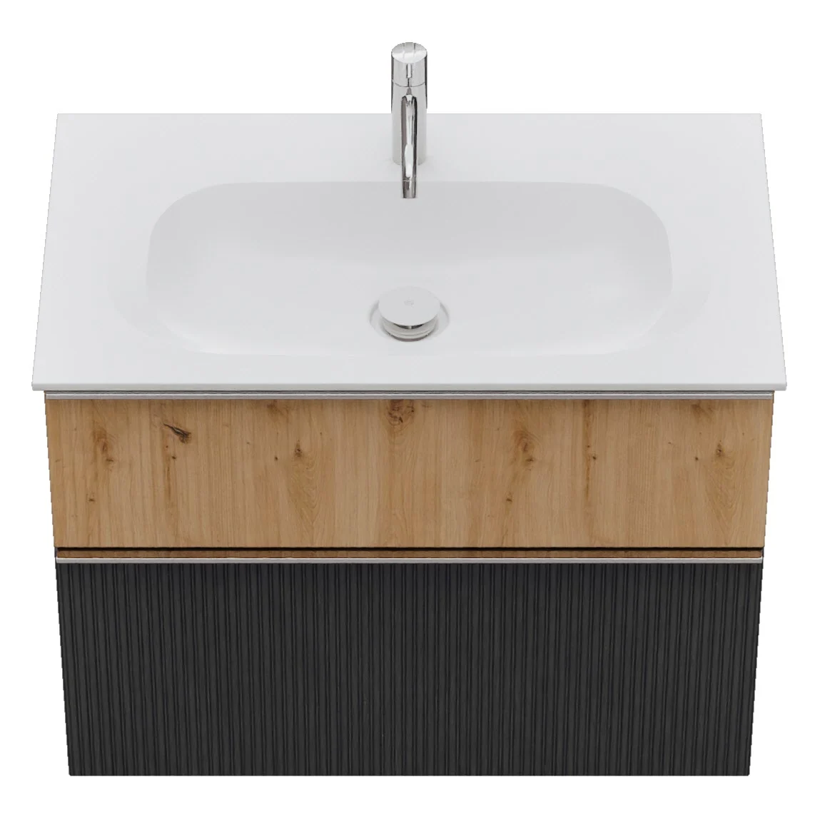 Umywalka z odlewu mineralnego burgbad Fiumo 2.0 z szafką podumywalkową 82 cm, z uchwytem G0146 Zdjęcie 10