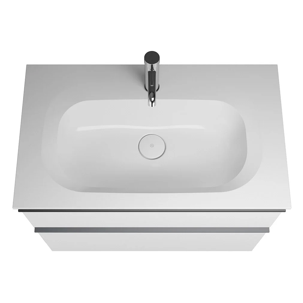 burgbad Fiumo Mineralguss-Waschtisch mit Unterschrank 82 cm, mit Griff G0200 Bild 3