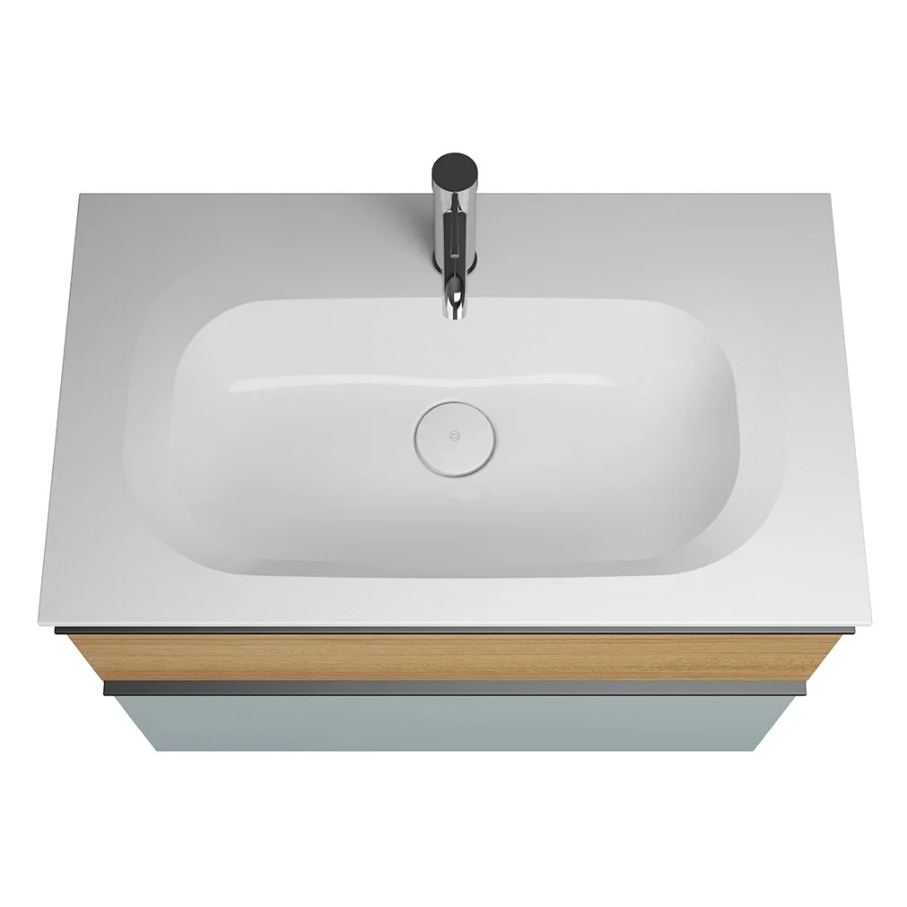burgbad Fiumo Mineralguss-Waschtisch mit Unterschrank 82 cm, mit Griff G0200 Bild 3