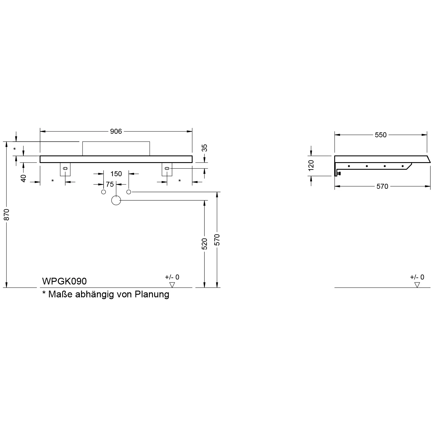 burgbad Ilo Konsolenplatte 90,6 cm Bild 5