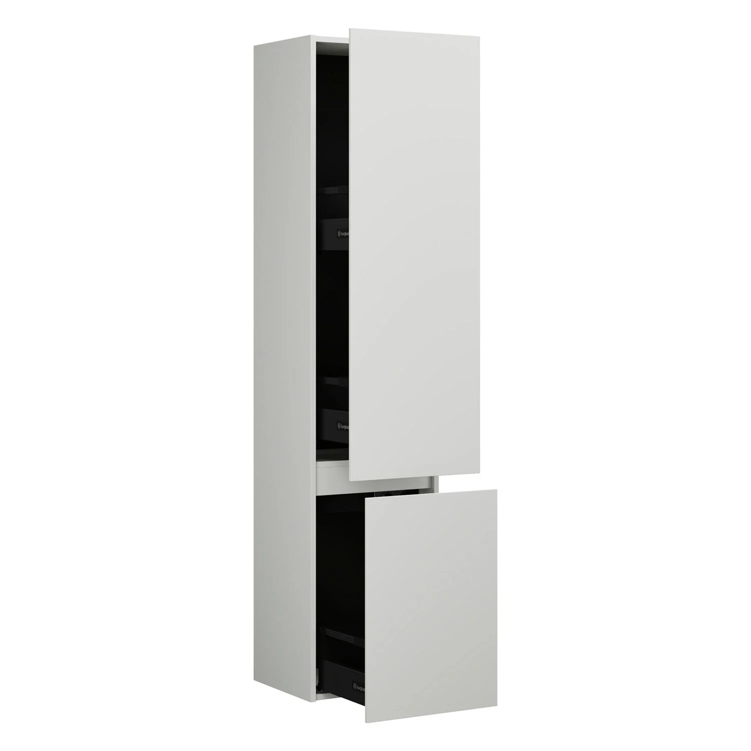 Biała szafka apteczna z widokiem z boku, Burgbad