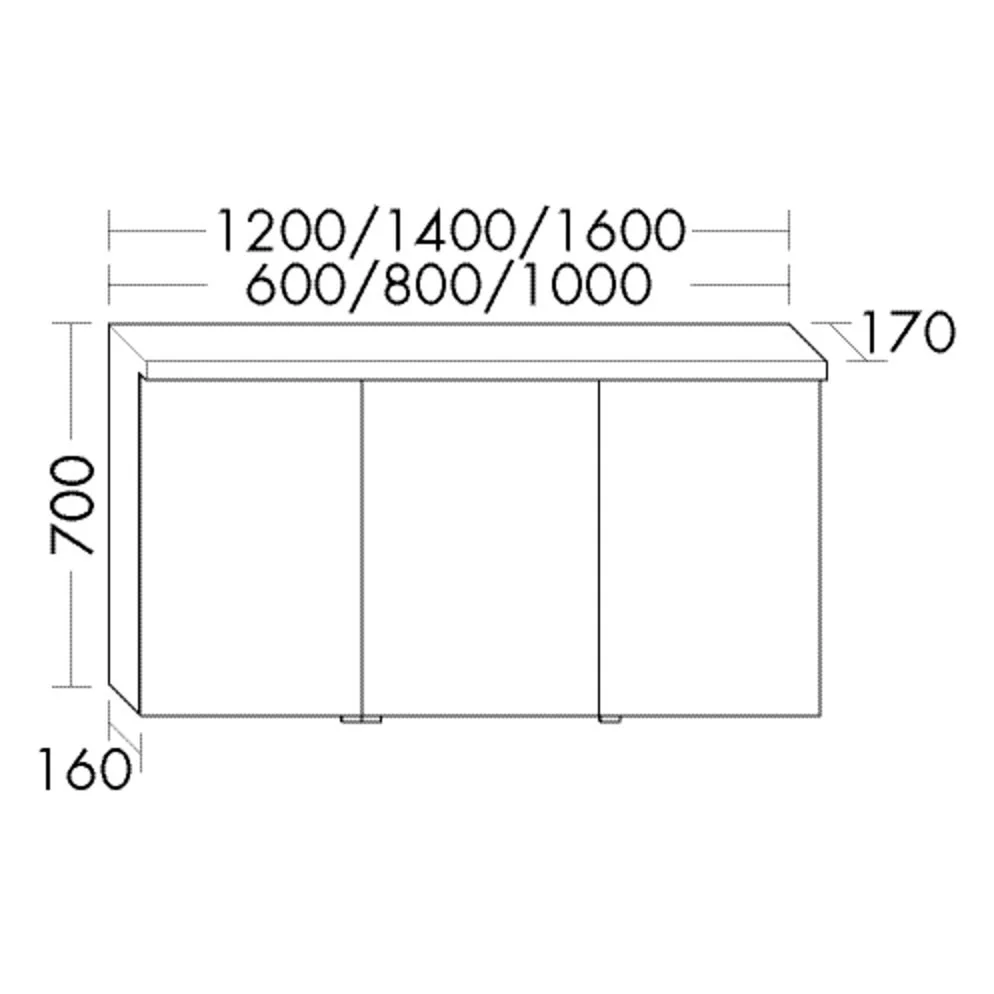 burgbad Lin20 Spiegelschrank mit LED-Beleuchtung, 160 cm, 4 Spiegeltüren Bild 5