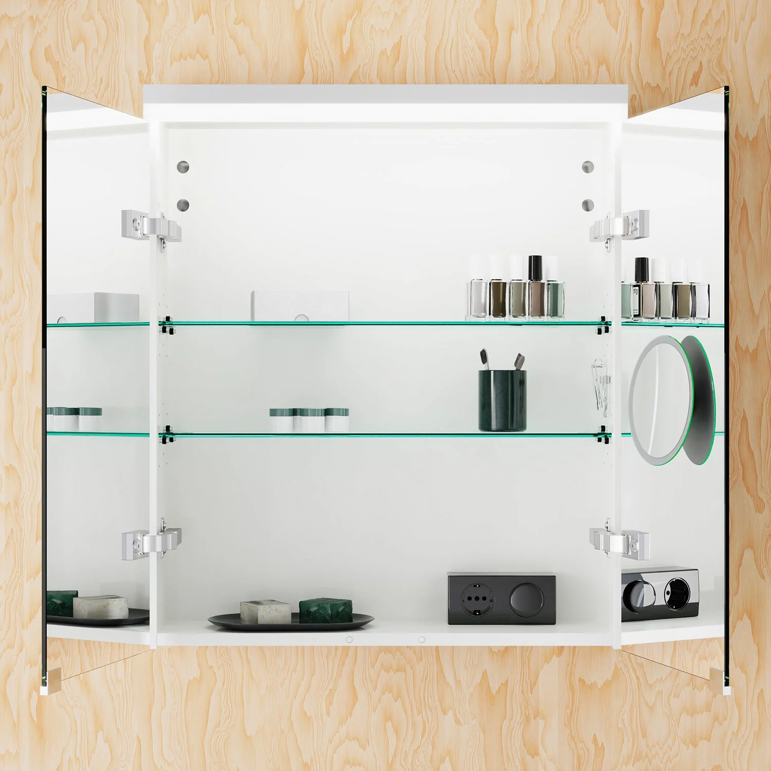 burgbad Lin20 Spiegelschrank mit LED-Beleuchtung, 60 cm, 2 Spiegeltüren Bild 9