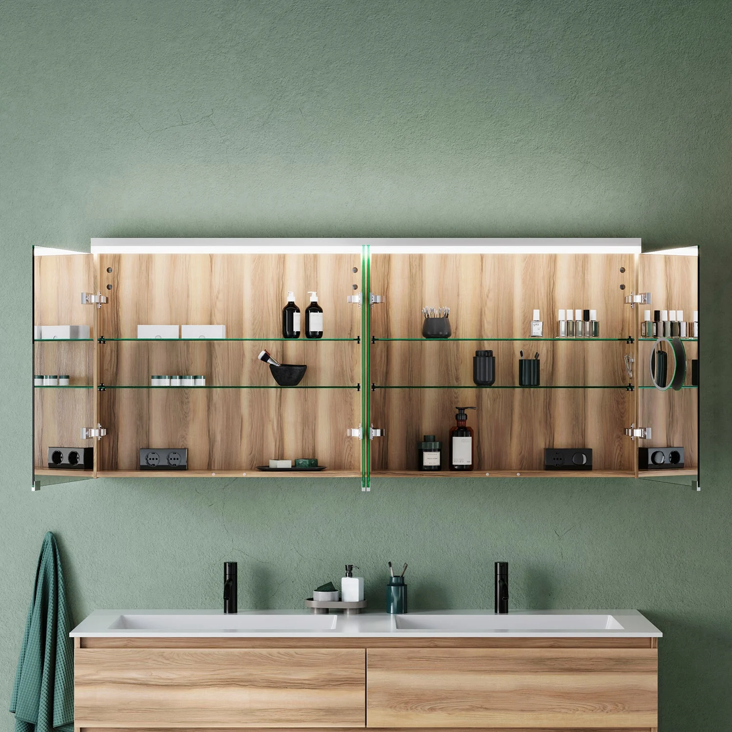 burgbad Lin20 Spiegelschrank mit LED-Beleuchtung, 160 cm, 4 Spiegeltüren Bild 9