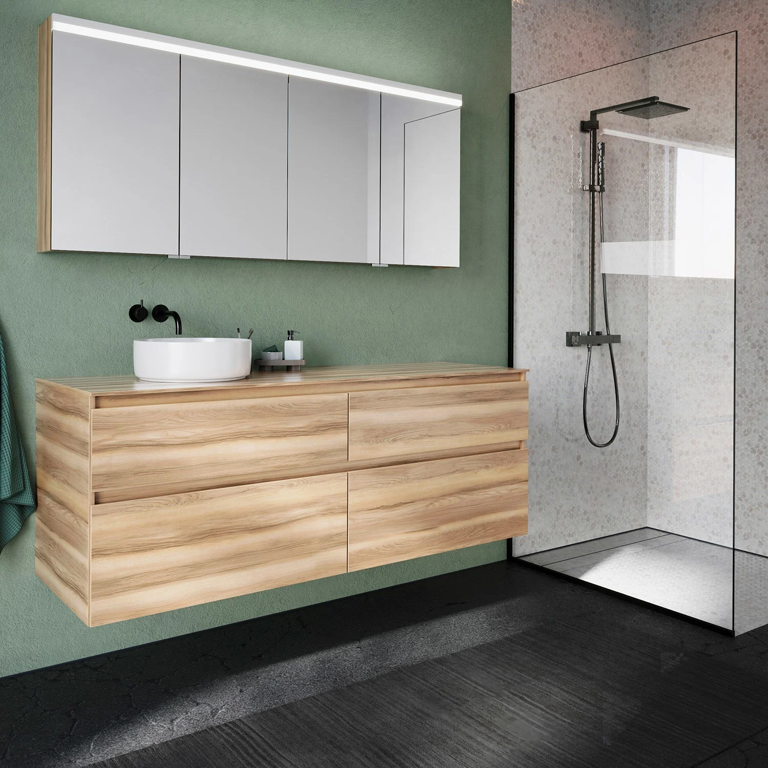 burgbad Lin20 Spiegelschrank mit LED-Beleuchtung, 160 cm, 4 Spiegeltüren Bild 10