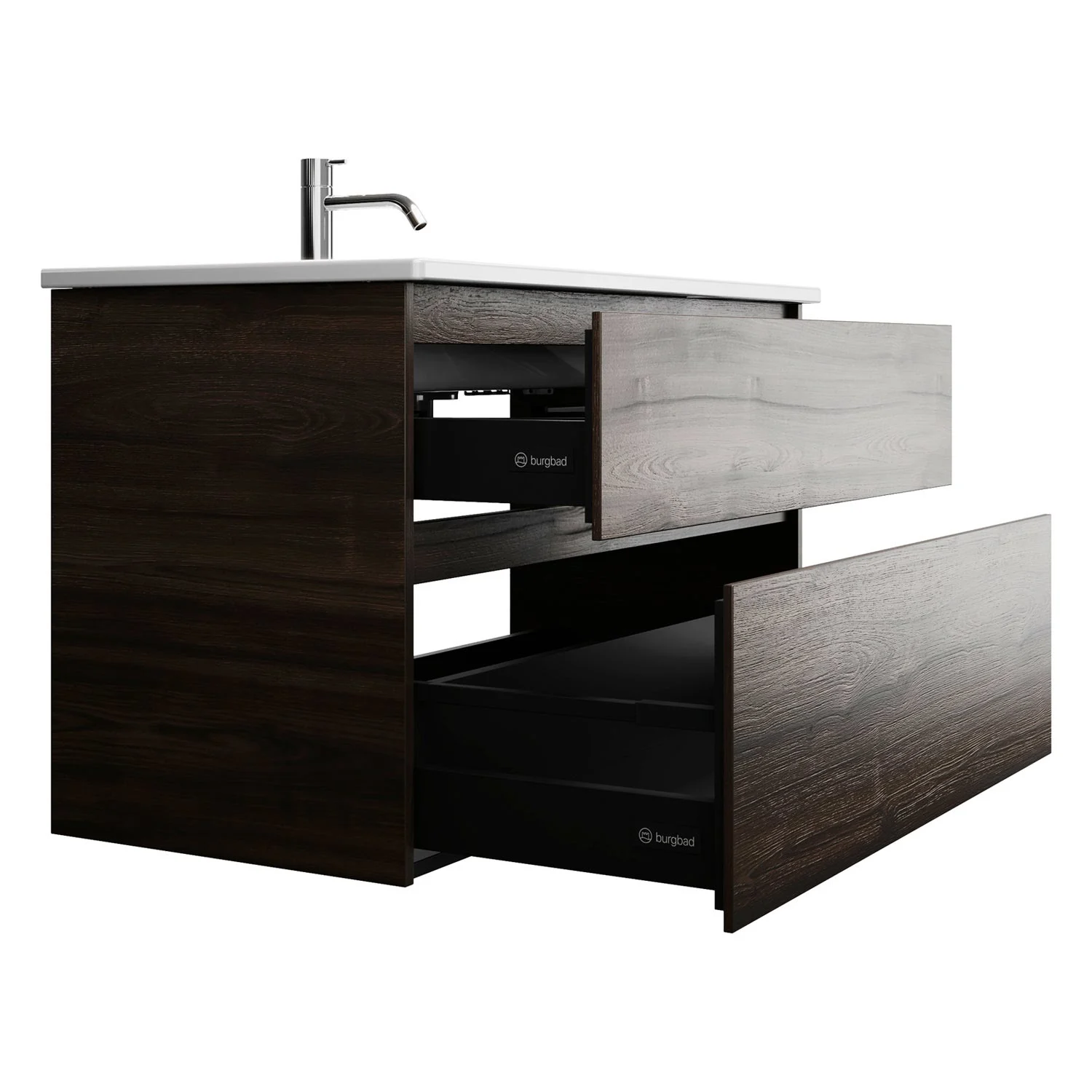 burgbad Lin20 Waschtischunterschrank mit Keramik-Waschtisch 103 cm, 2 Auszüge, links Bild 6