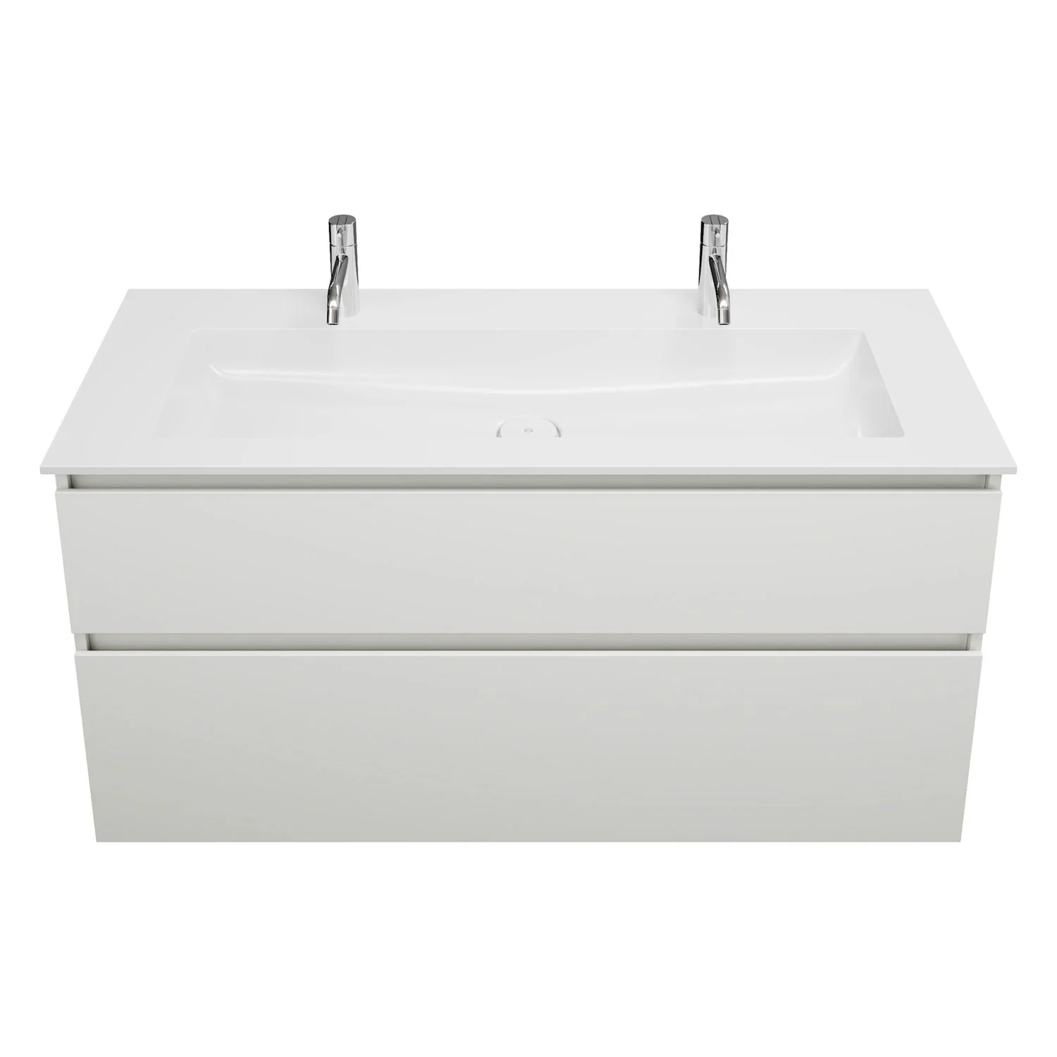 burgbad Lin20 Waschtischunterschrank mit Mineralguss-Waschtisch 122 cm, 2 Auszüge Bild 3