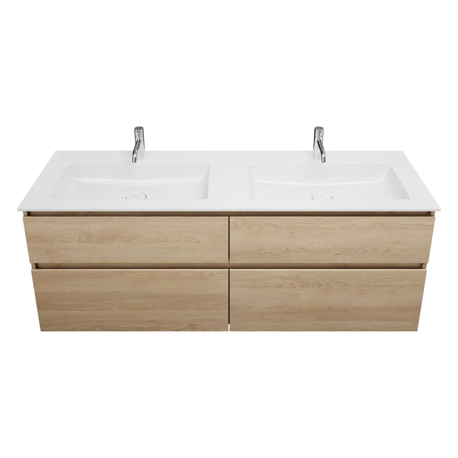 burgbad Lin20 Waschtischunterschrank mit Mineralguss-Doppelwaschtisch 162 cm, 4 Auszüge, links und rechts Bild 3