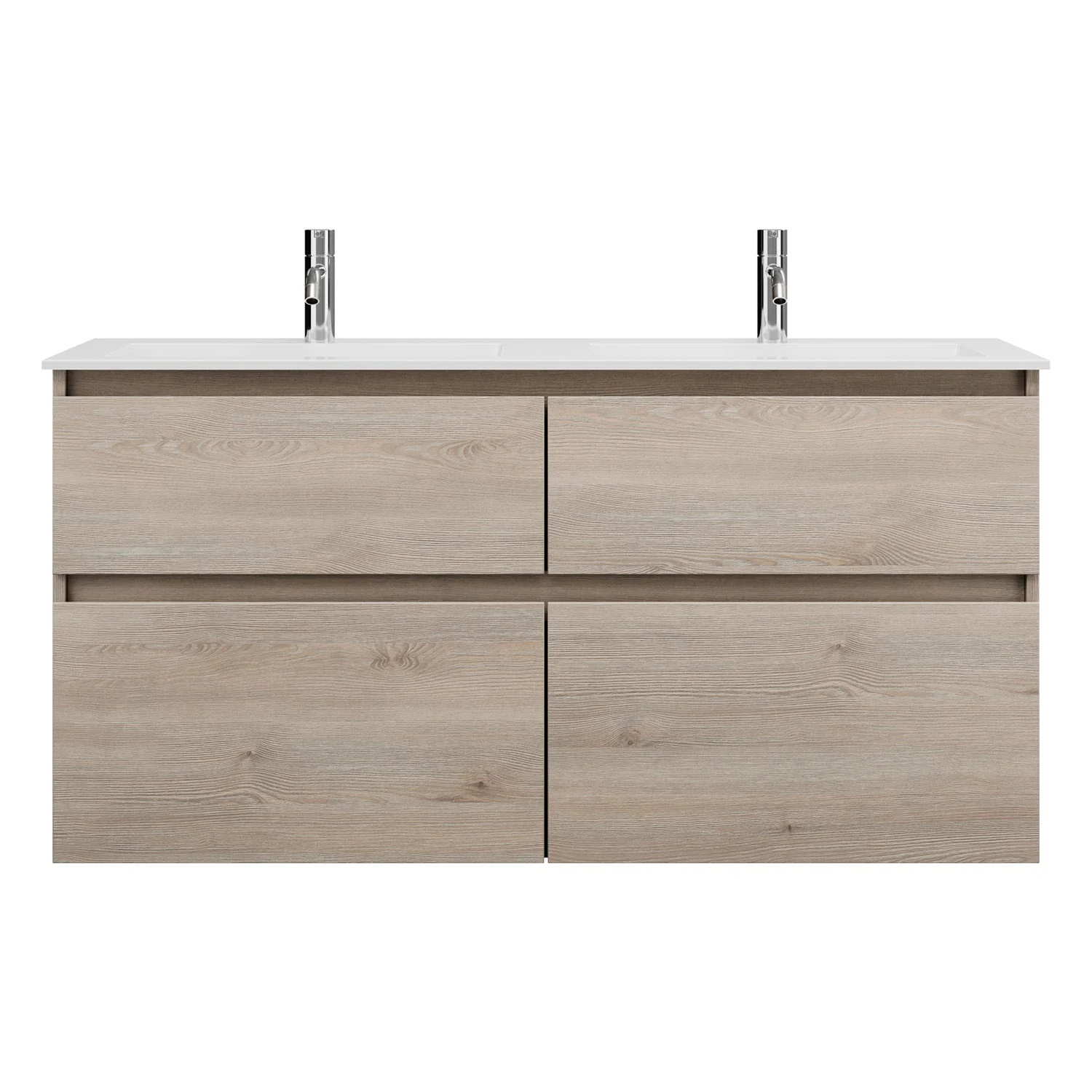 burgbad Lin20 Waschtischunterschrank mit Mineralguss-Doppelwaschtisch 122 cm, 4 Auszüge, links und rechts Bild 4