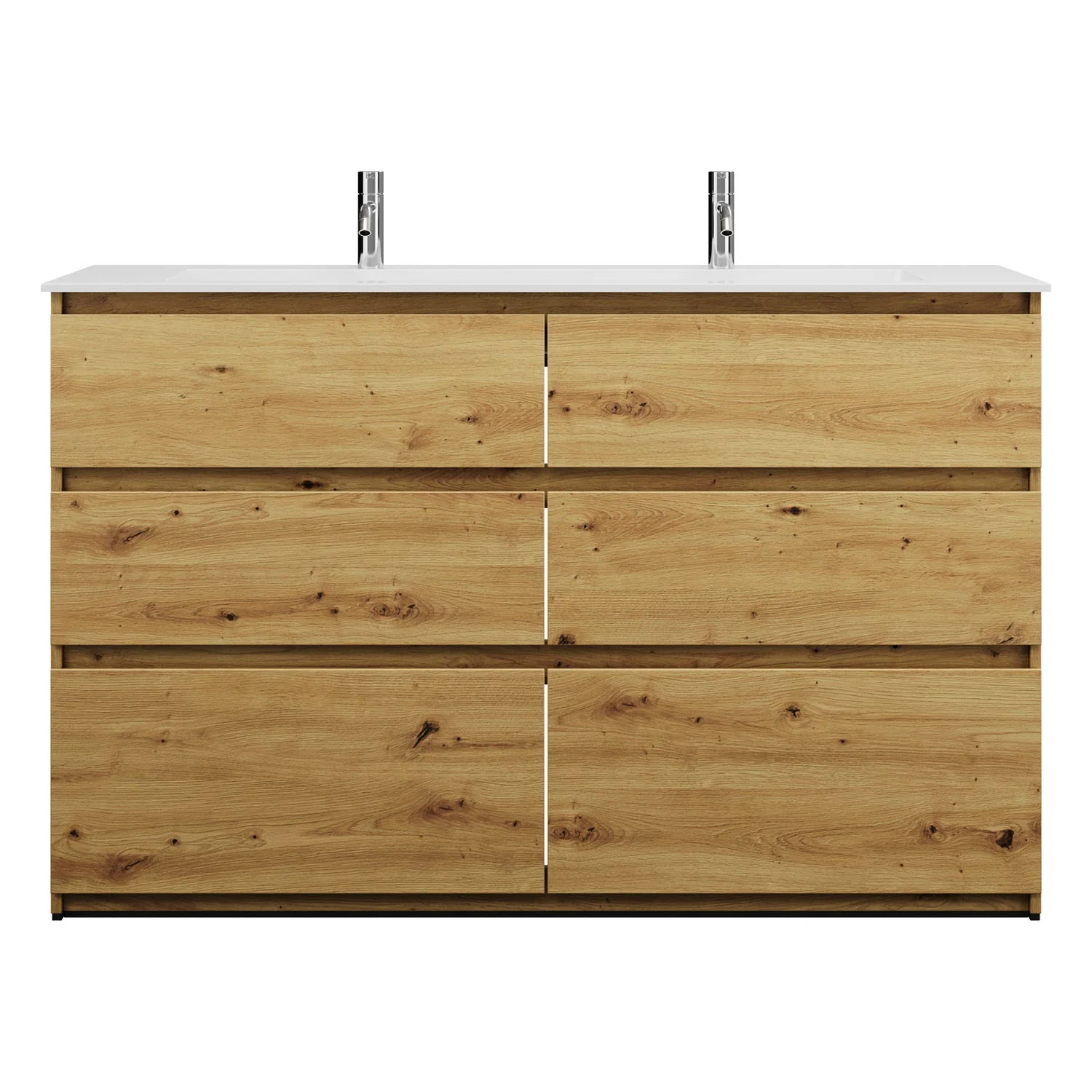 burgbad Lin20 Waschtischunterschrank mit Mineralguss-Waschtisch 142 cm, 6 Auszüge Bild 4