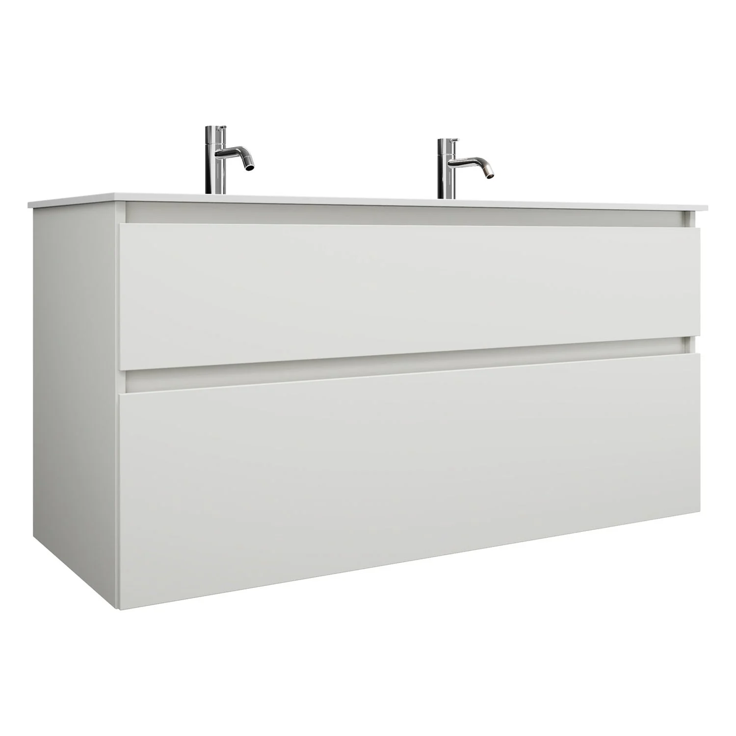 burgbad Lin20 Waschtischunterschrank mit Mineralguss-Waschtisch 122 cm, 2 Auszüge Bild 2