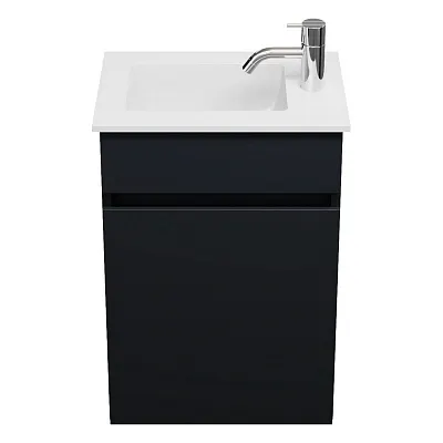 burgbad Lin20 Szafka pod umywalkę z umywalką z odlewu mineralnego 42 cm, 1 drzwiczka, po lewej stronie Zdjęcie 2