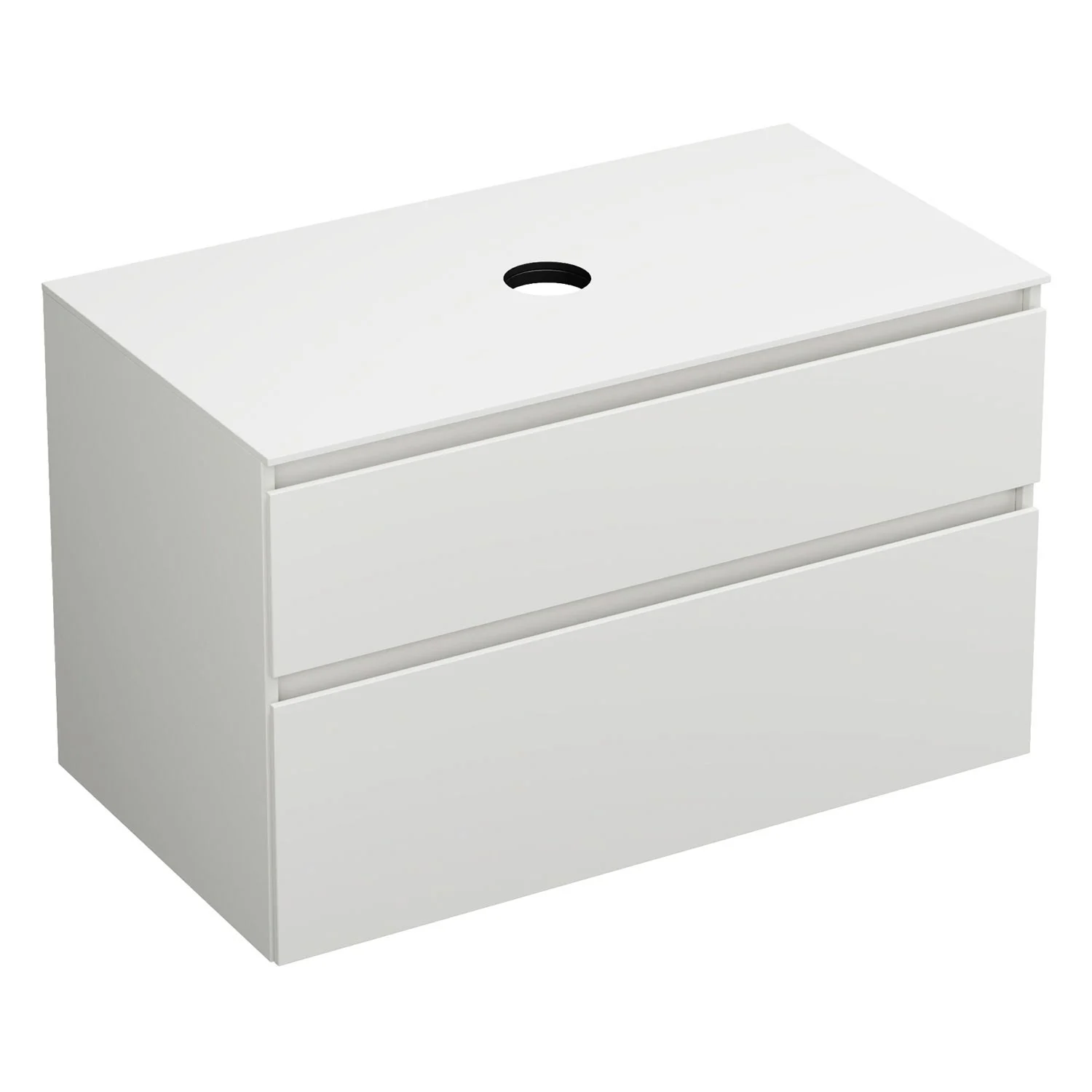 burgbad Lin20 Waschtischunterschrank mit Konsolenplatte 100 cm, 2 Auszüge, Beckenausschnitt mittig Bild 2