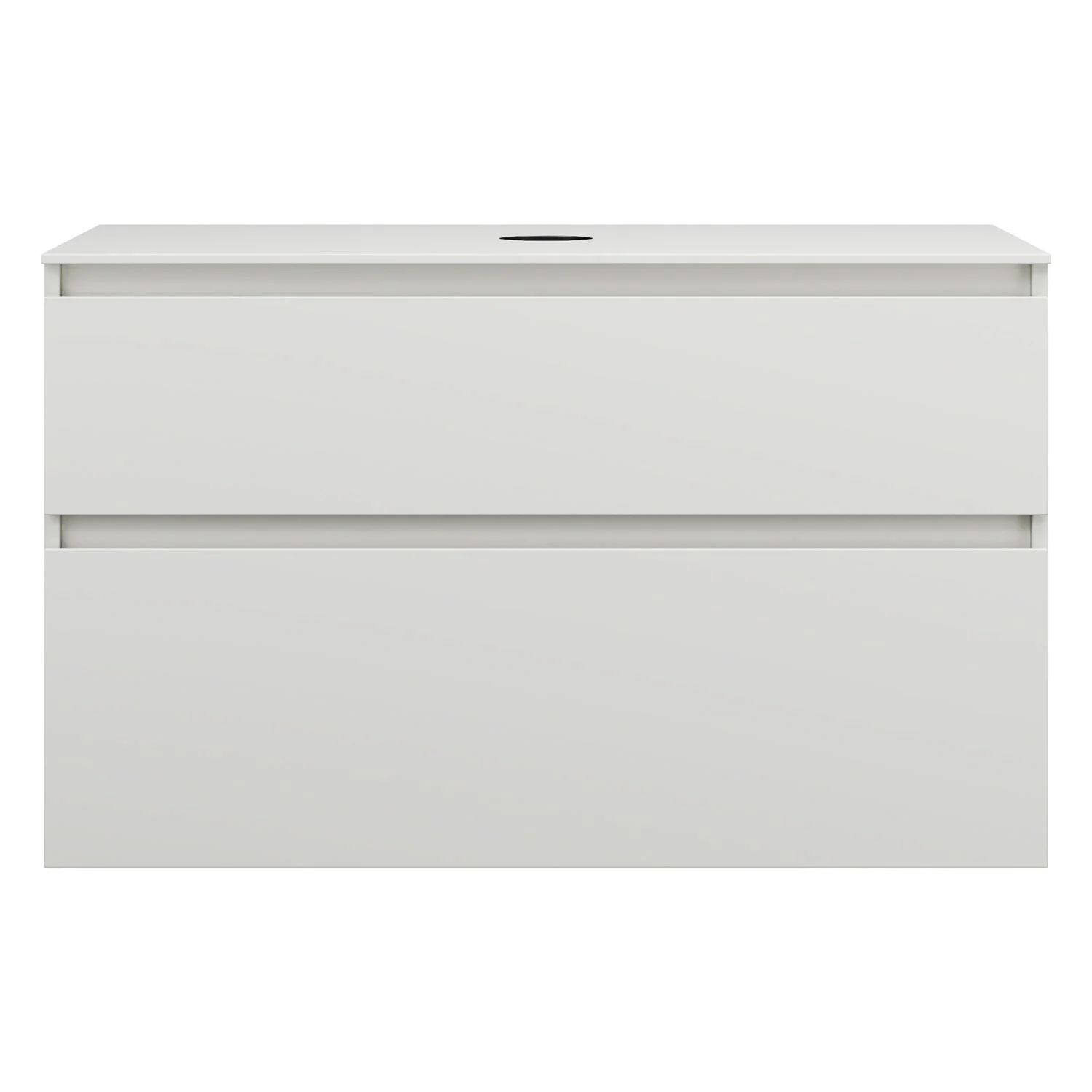 burgbad Lin20 Waschtischunterschrank mit Konsolenplatte 100 cm, 2 Auszüge, Beckenausschnitt mittig Bild 4